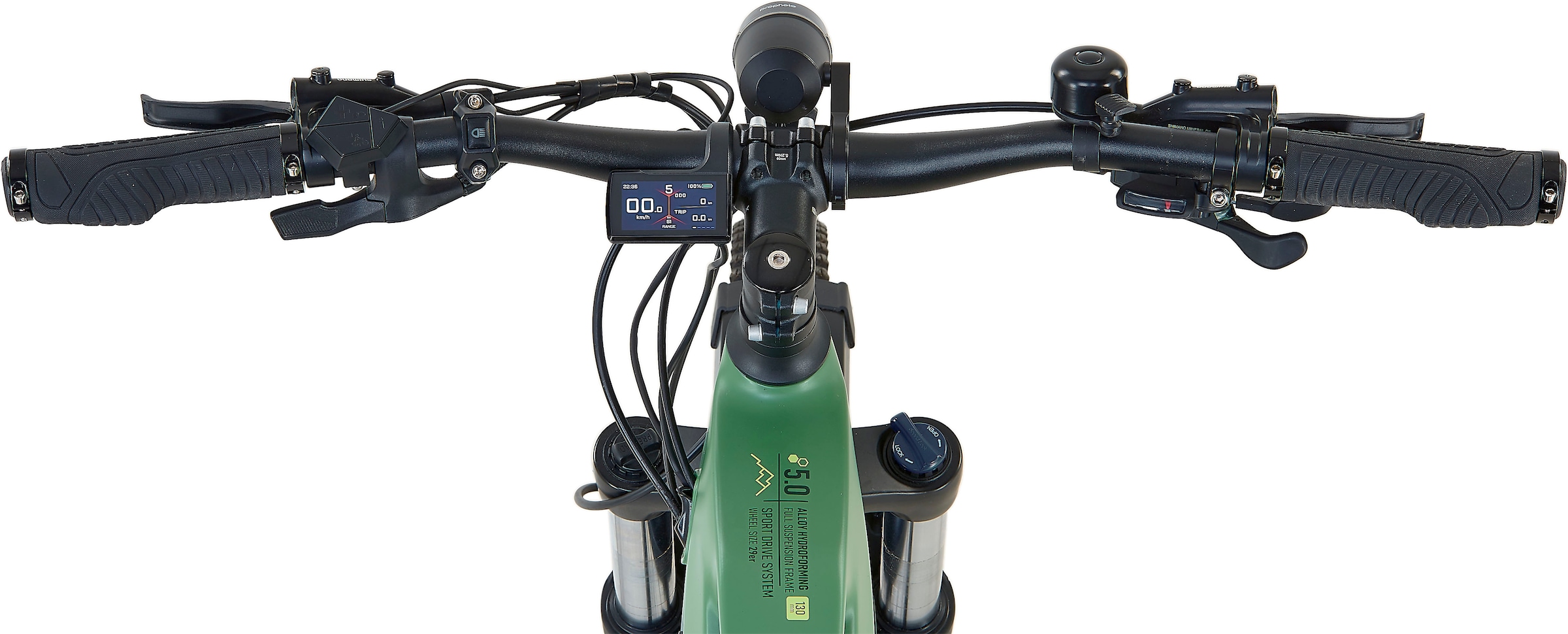 Prophete E-Bike »Prophete Stack 5.0«, 10 Gang, Shimano, Mittelmotor 250 W, (Akku-Ladegerät), Pedelec, Elektrofahrrad für Herren, MTB, Mountainbike