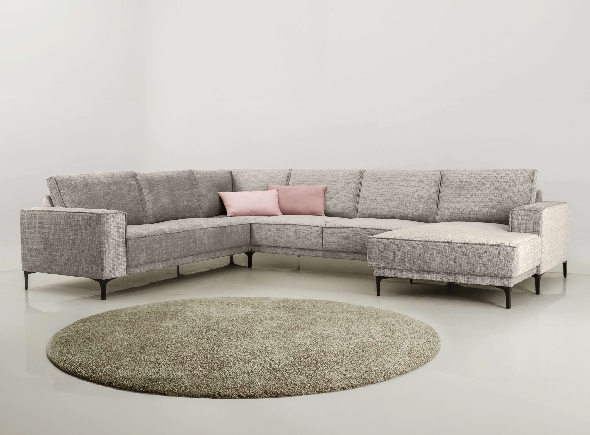 OTTO home Wohnlandschaft »XXL Sofa Oland, Struktur, Flachgewebe, Luxus-Micr günstig online kaufen