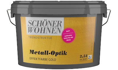 SCHÖNER WOHNEN-Kollektion Wandfarbe »Metall-Optik Effektfarbe«, 2,5 Liter, gold, matt,... kaufen
