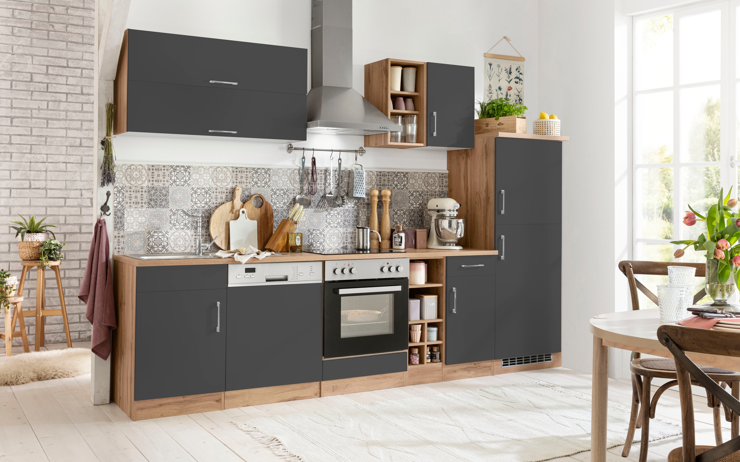 KOCHSTATION Küchenzeile »KS-Colmar«, mit E-Geräten, Breite 300 cm günstig online kaufen