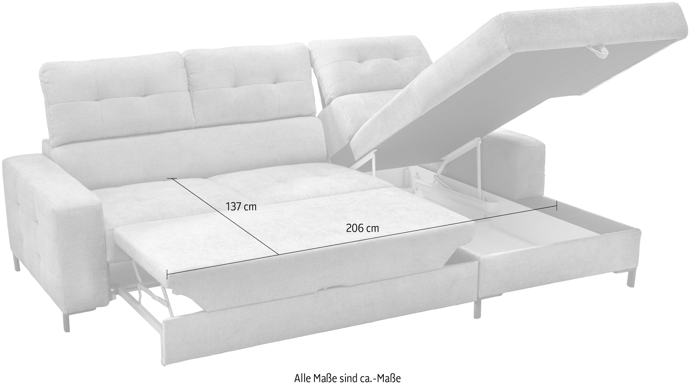 exxpo - sofa fashion Ecksofa »Bonito«, (2 St.), Sitztiefenverstellung,Höhenverstellung