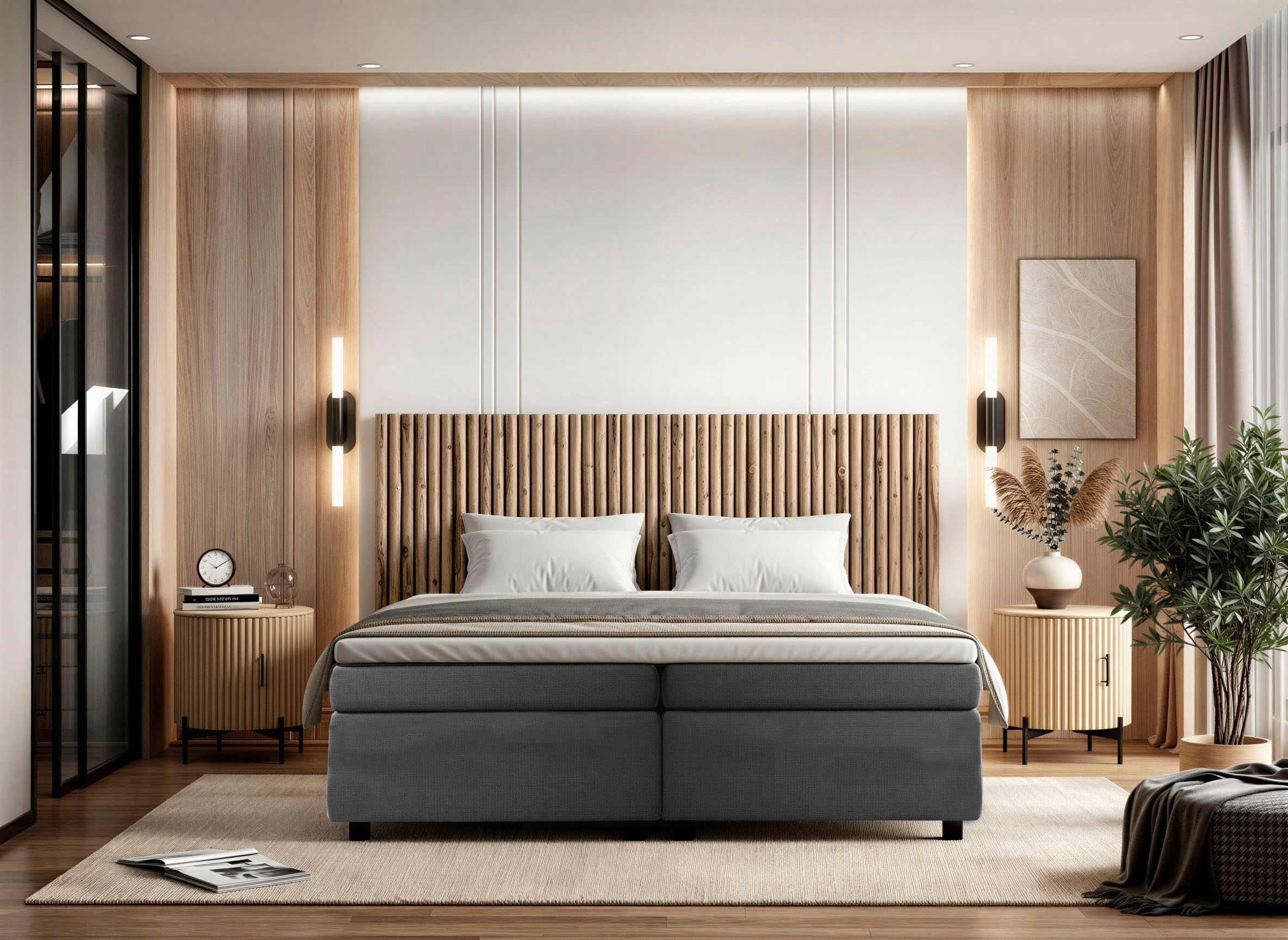 SIT Boxspringbett Mit Kopfteil aus Ästen