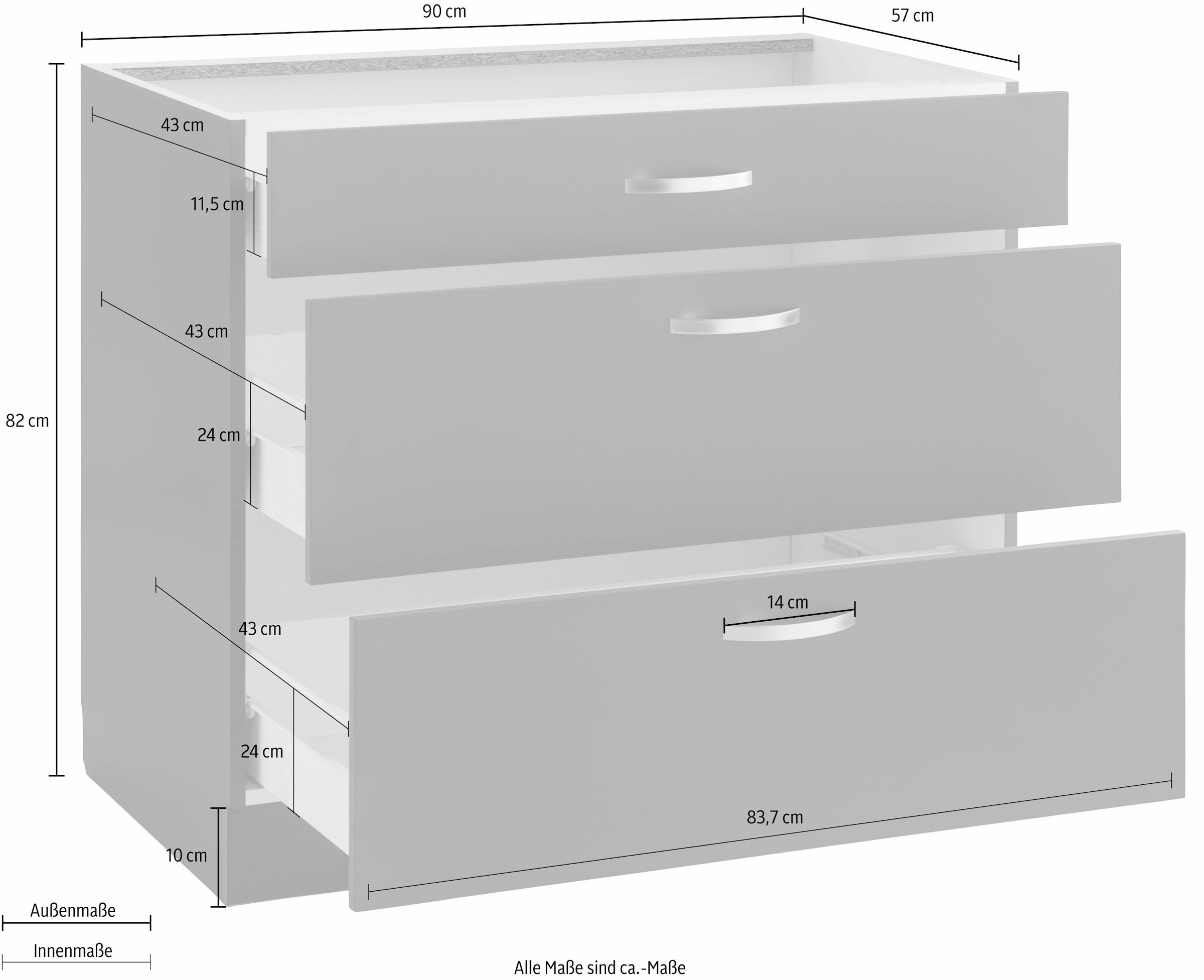 wiho Küchen Unterschrank »Flexi«, Breite 90 cm online kaufen