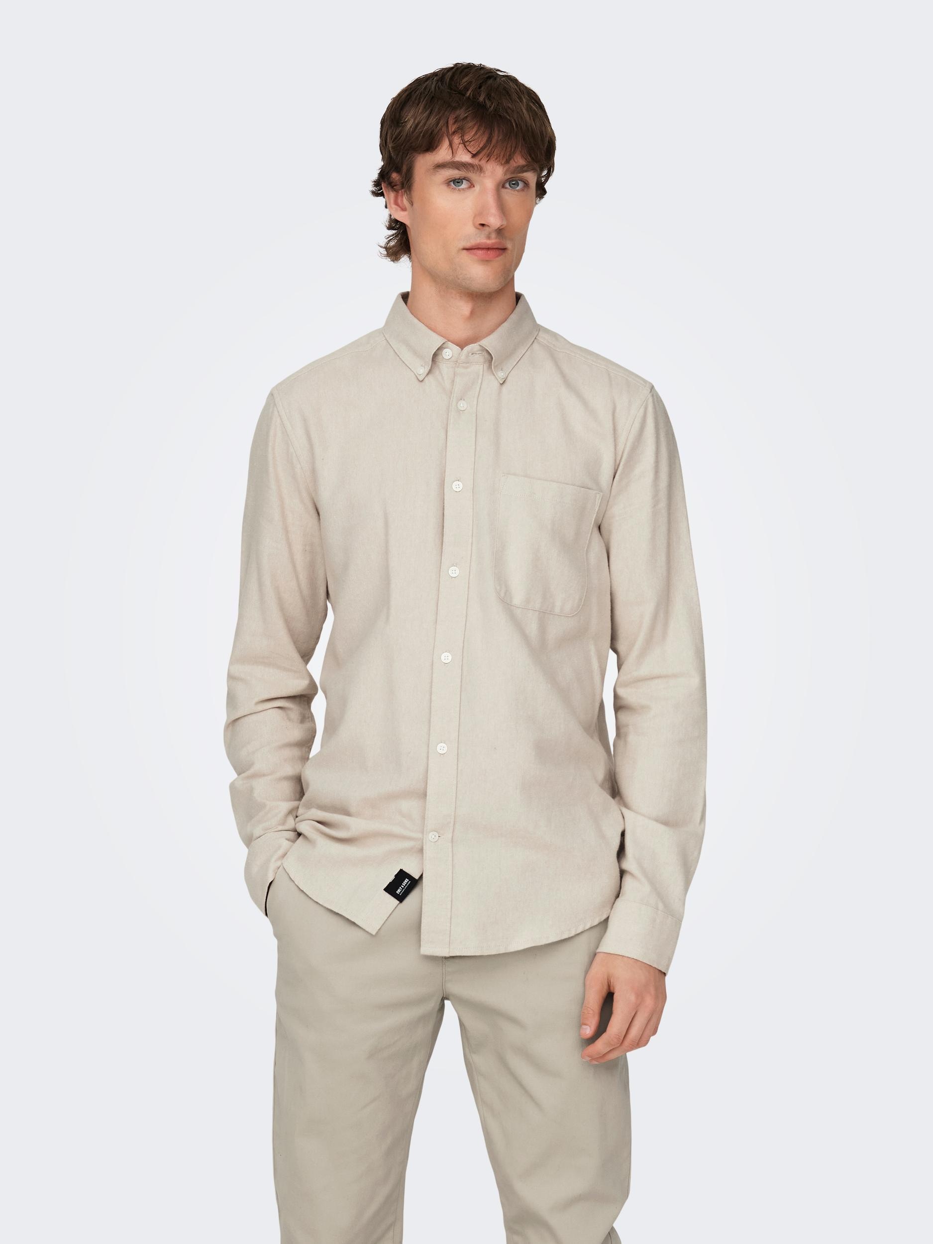 ONLY & SONS Langarmhemd »ONSGUDMUND SLIM 1-PKT SOLID SHIRT NOOS«