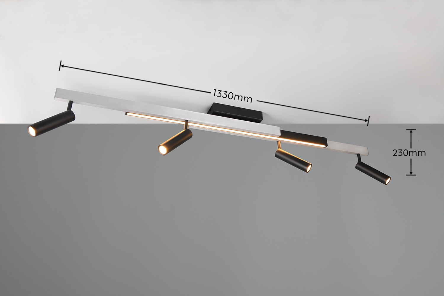TRIO Leuchten LED Deckenleuchte »ZENO ausziehbare LED Deckenlampe mit 4 verstellbaren Spots dimmbar CCT«, 4 flammig, Leuchtmittel LED-Board | LED fest integriert, getrennt schaltbare Spots, Lichtfarbe einstellbar inkl Fernbedienung