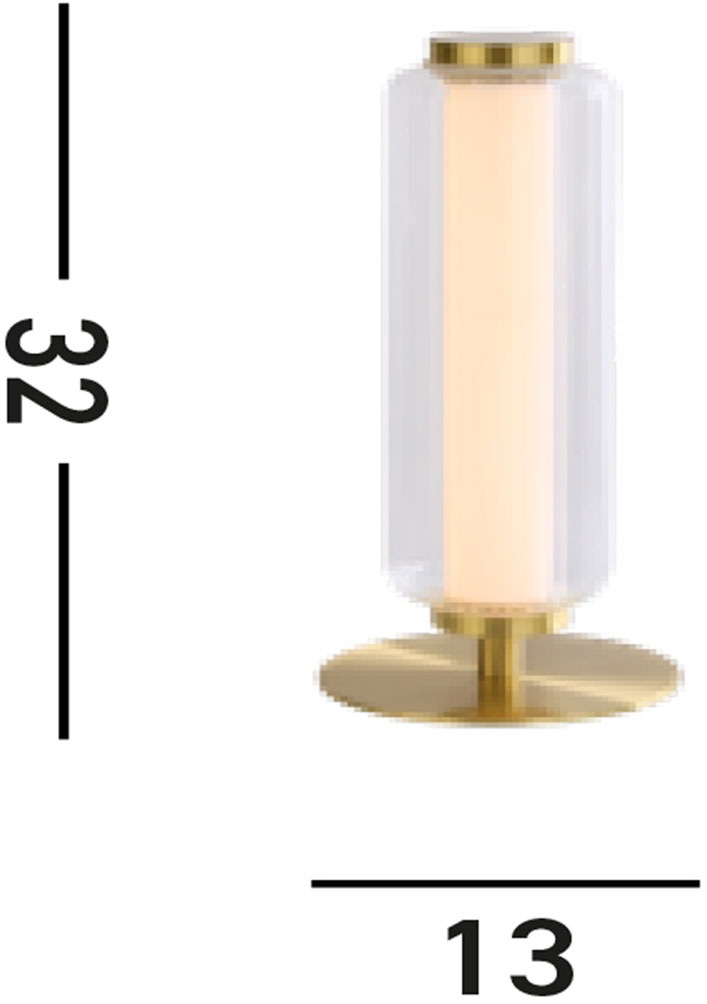 Searchlight Tischleuchte »Mod LED Table Lamp, Satin Brass Metal, Opal Acrylic & Clear« LED-Modul 1 Stk. Warmweiß