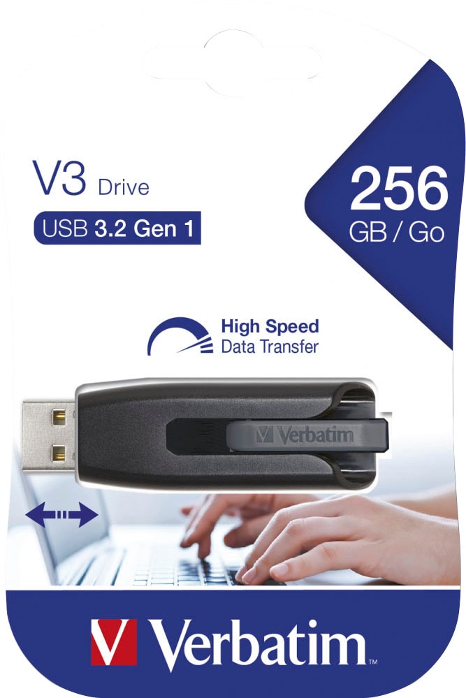 Verbatim USB-Stick »V3 256GB«, (USB 3.2 Lesegeschwindigkeit 120 MB/s)