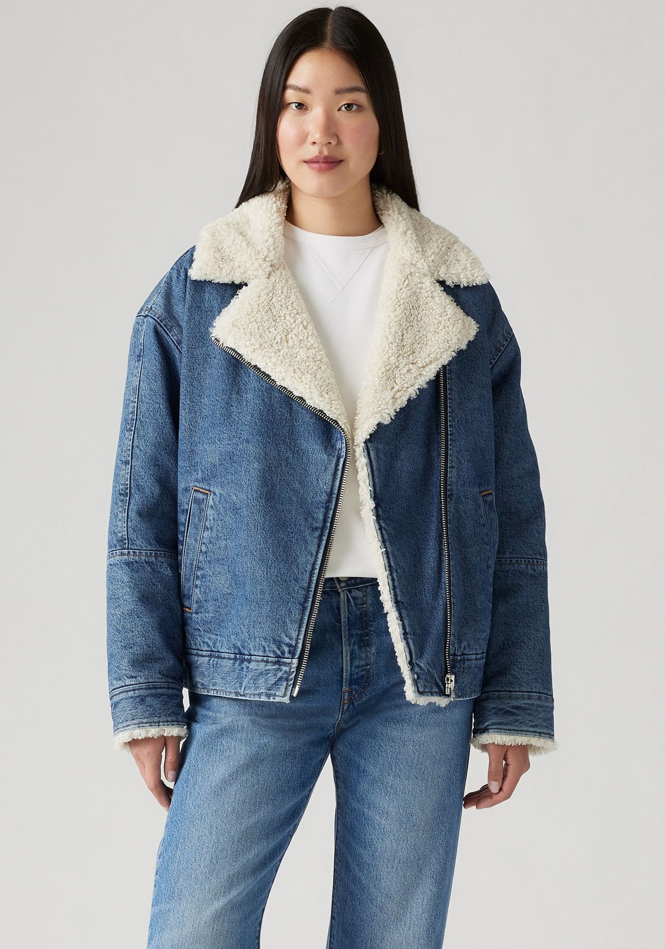 Levi's® Jeansjacke »SHERPA FLIGHT JACKET«, ohne Kapuze, mit Sherpa-Futter