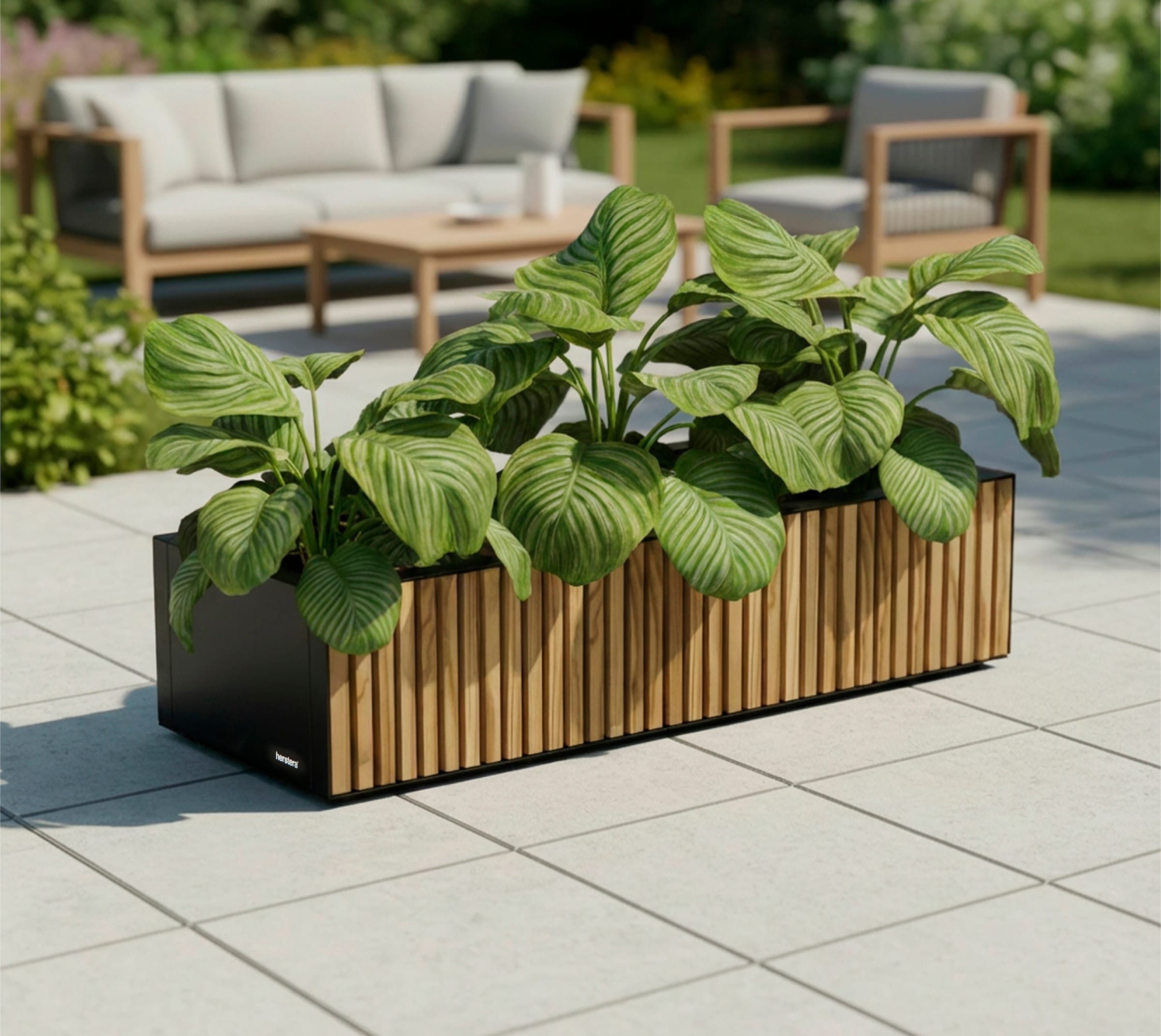 Herstera Garden Pflanzkübel »Deco Planter Xic Wood M« BxTxH: 100x40x25 cm