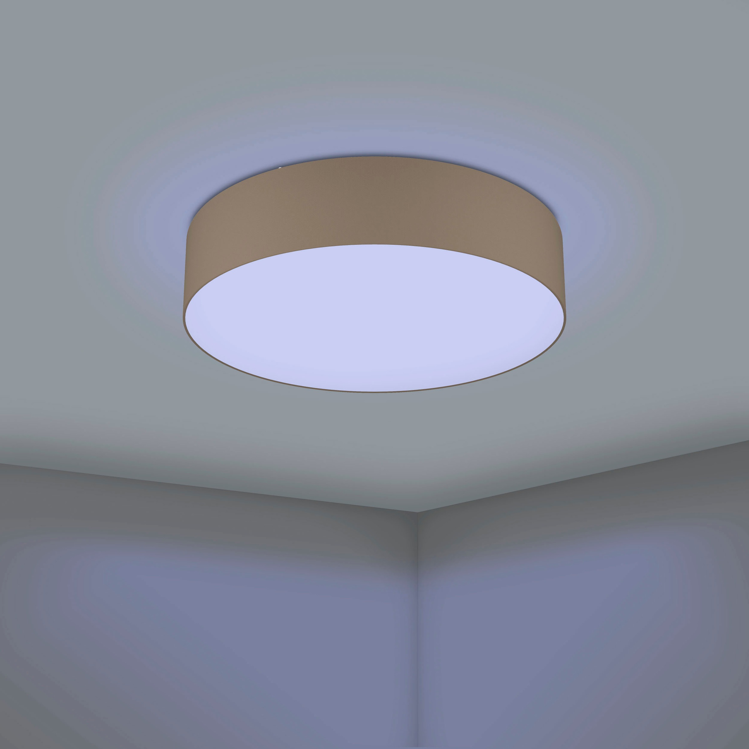 EGLO Deckenleuchte »ROMAO-Z Deckenlampe taupe, Textil, ZigBee 3.0, Timer, D günstig online kaufen