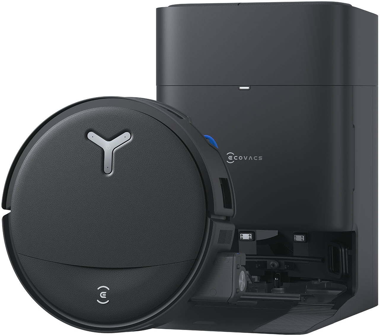 ECOVACS Nass-Trocken-Saugroboter »DEEBOT T80S OMNI (Black), OZMO ROLLER 2.0 Wischtechnologie,« 24.800 Pa Saugleistung, Triple Lift 10 mm