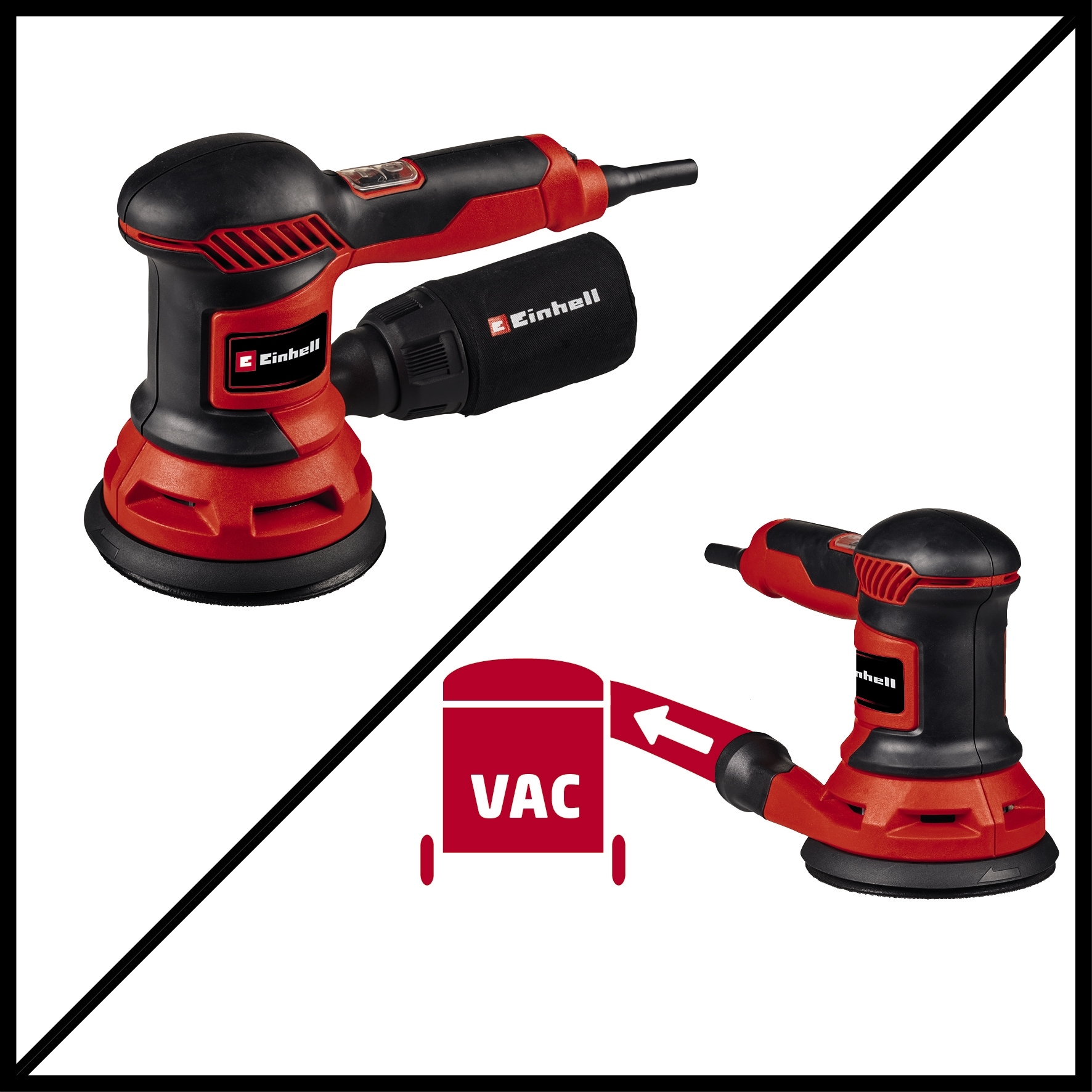 Einhell Exzenterschleifer »TC-RS 425 E«, (Set, 5 tlg.), zum Abschleifen gerader und ungerader Flächen