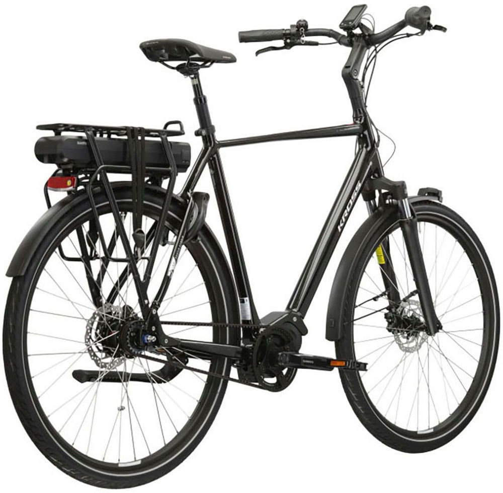 Kross »E-Citybike Sentio Hybrid 5.0 28 Zoll schwarz - Shimano Mittelmotor« 7 Gang Shimano NEXUS Schaltwerk Nabenschaltung Mittelmotor 250 W SHIMANO 36 V/250 W, Mittelmotor DU-E500