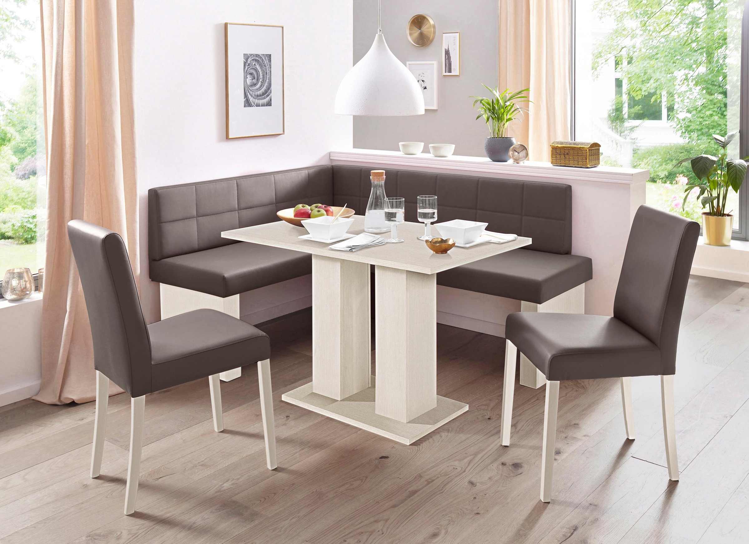 massivline&more Eckbankgruppe »Anna« Set, 4 Stk. tlg. mit 2 Stühlen mit mas günstig online kaufen