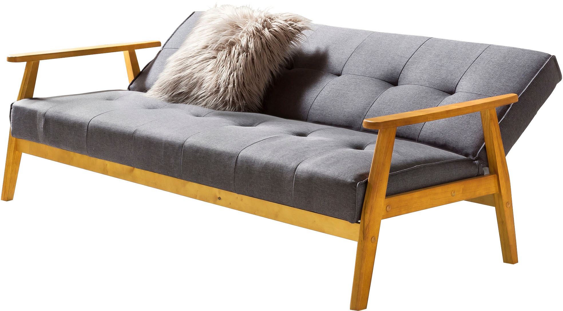 SalesFever Schlafsofa »Skagen, Sofa, 3-Sitzer«, mit Holzgestell, 60° Relax- und Schlaffunktion, Breite 190 cm