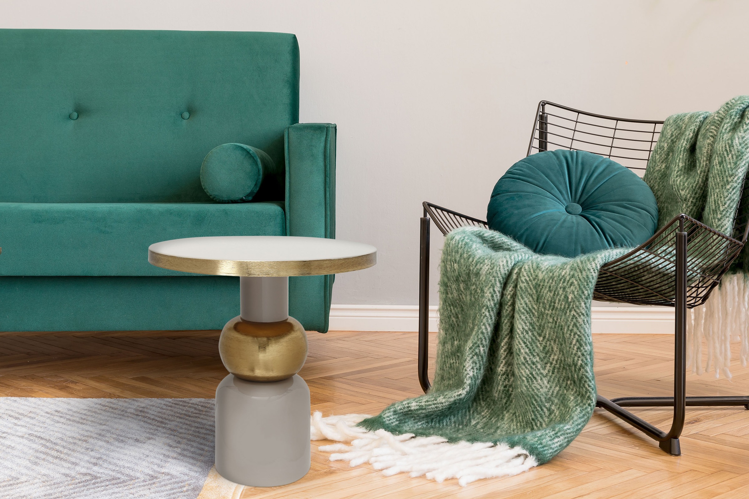 KAYOOM Beistelltisch »Art Deco 2025, Beistelltisch aus Eisen, dekoratives Design« 1 Stk. tlg. Handarbeit, lackierter Tisch mit Metalleffekten,...