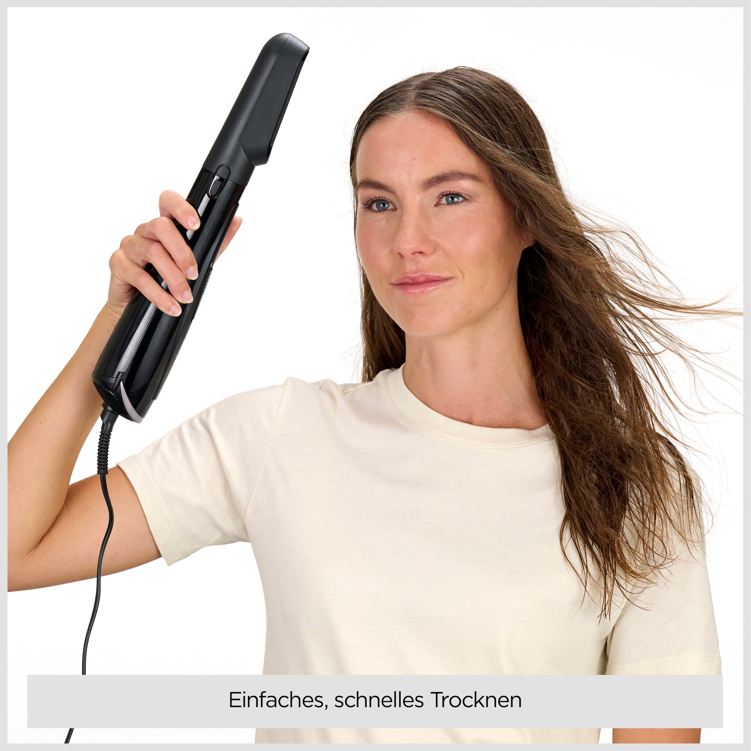 BaByliss Warmluftbürste »BaByliss Style Smooth 1000 Warmluftbürste mit 3 Aufsätzen, AS128E« 3 Aufsätze Rundbürstenföhn, Wet-to-Dry Styling, Ionen-Technologie, 1000W