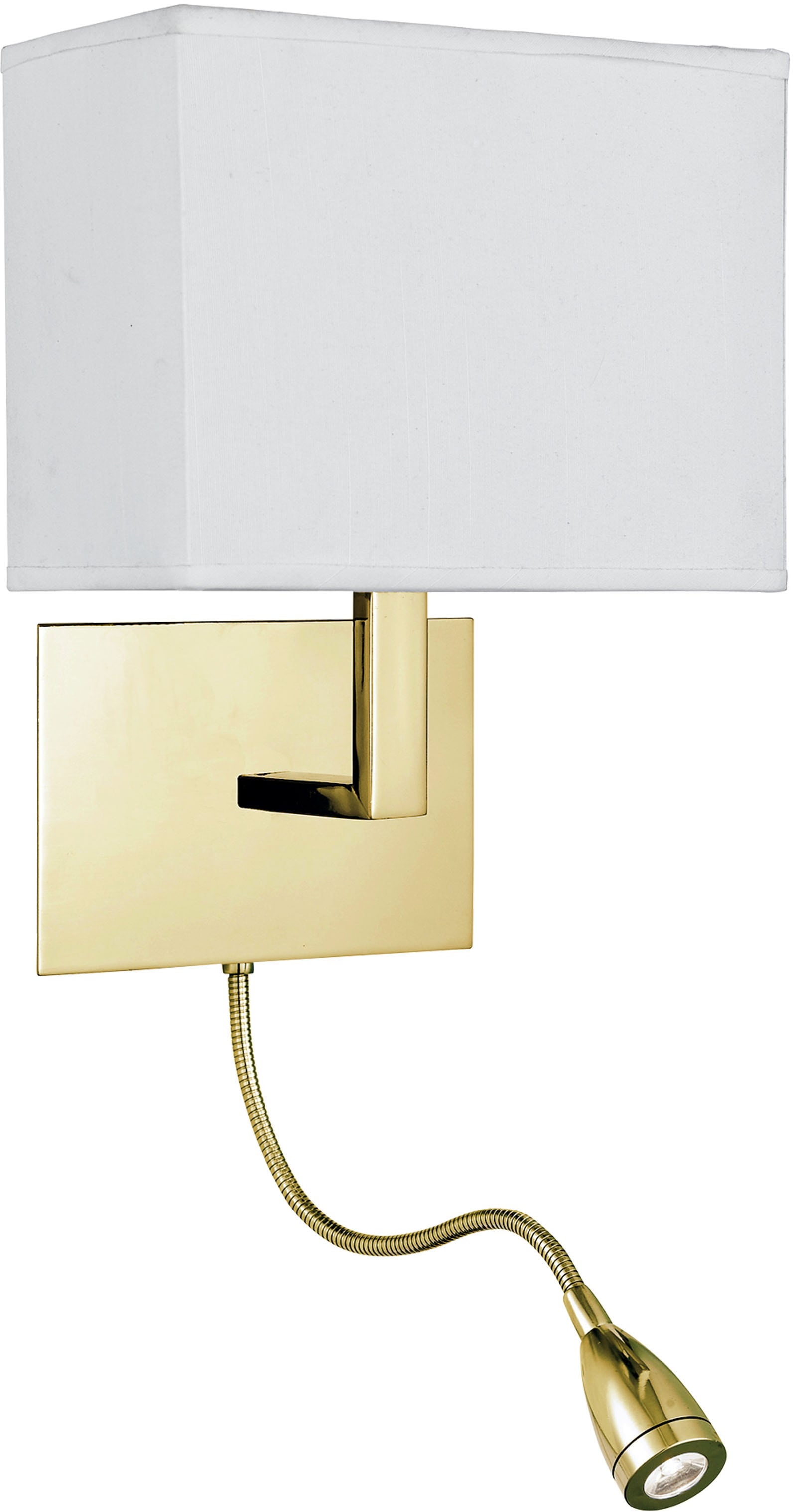 Searchlight Wandleuchte »Hotelwandlampe mit LED-Leselampe - Metall und Stoffschirm« E27 1 Stk.