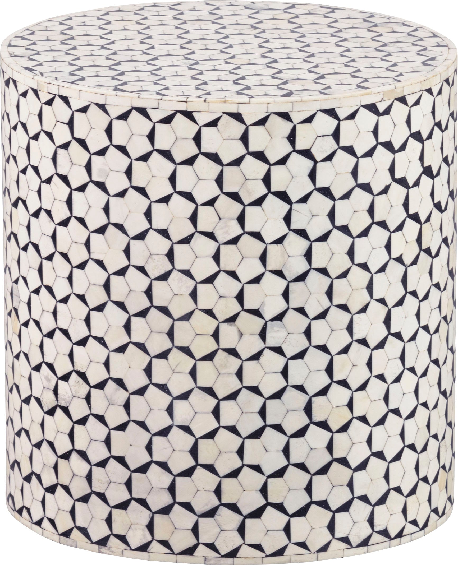 WOOOD Beistelltisch »Neva«, mit edlem grafischen Muster, H 40 cm x Ø 37 cm günstig online kaufen