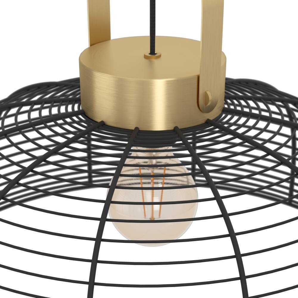 EGLO Hängeleuchte »ROUNDHAM«, 1 flammig, Leuchtmittel E27 | ohne Leuchtmittel, Pendelleuchte, Esszimmerlampe Industrial, Metall in Schwarz, Ø 45cm