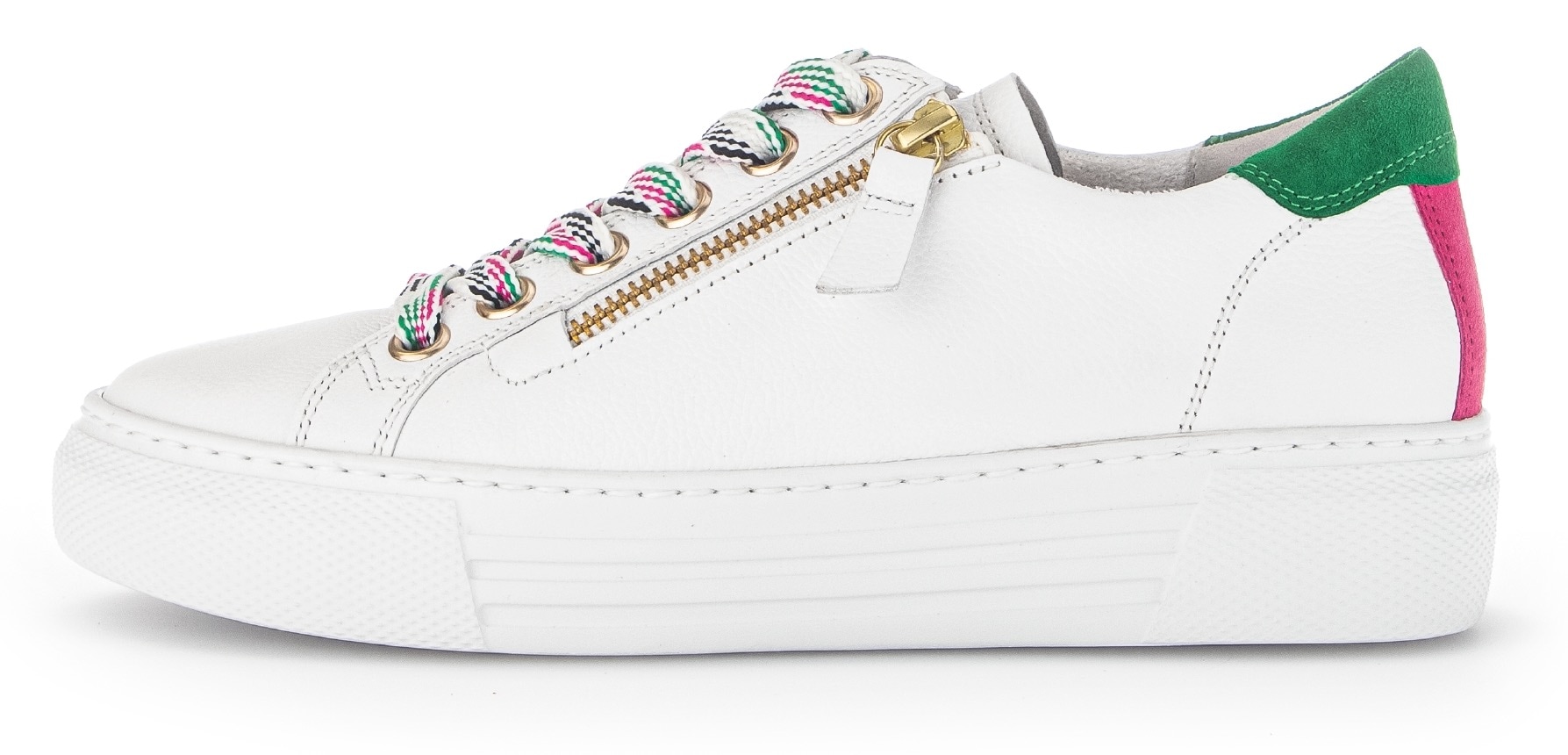 Gabor Plateausneaker »FLORENZ«, mit bunten Besätzen, Weite G, Freizeitschuh, Halbschuh, Schnürschuh