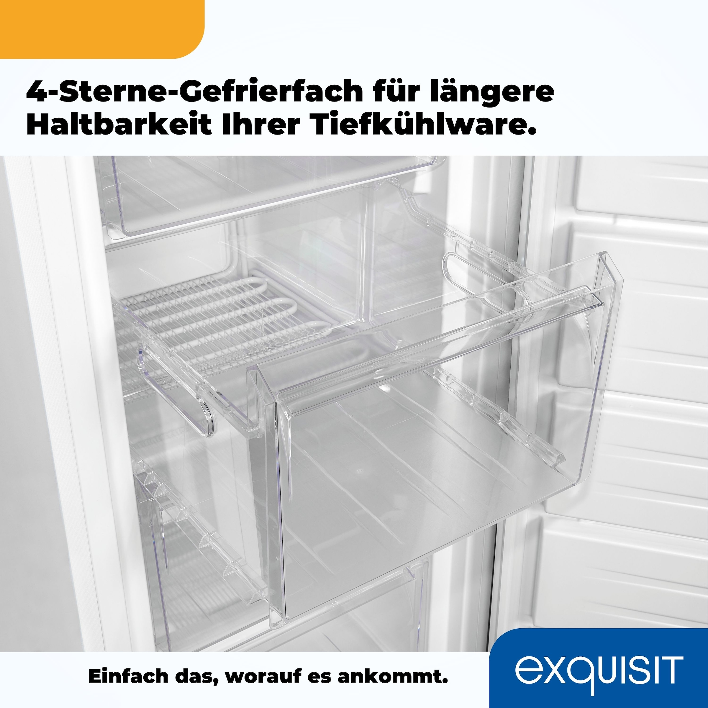 exquisit Gefrierschrank »GS230-H-040D«, 142,6 cm hoch, 54,4 cm breit, 168 Liter Nutzinhalt