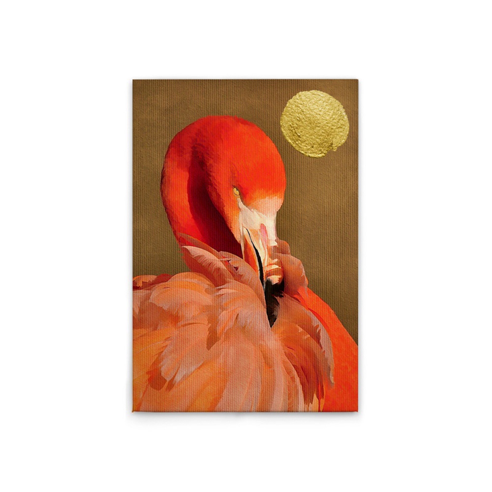 A.S. Création Leinwandbild »Flamingo in Sun - Wandbild Rot Gold Braun Keilr günstig online kaufen