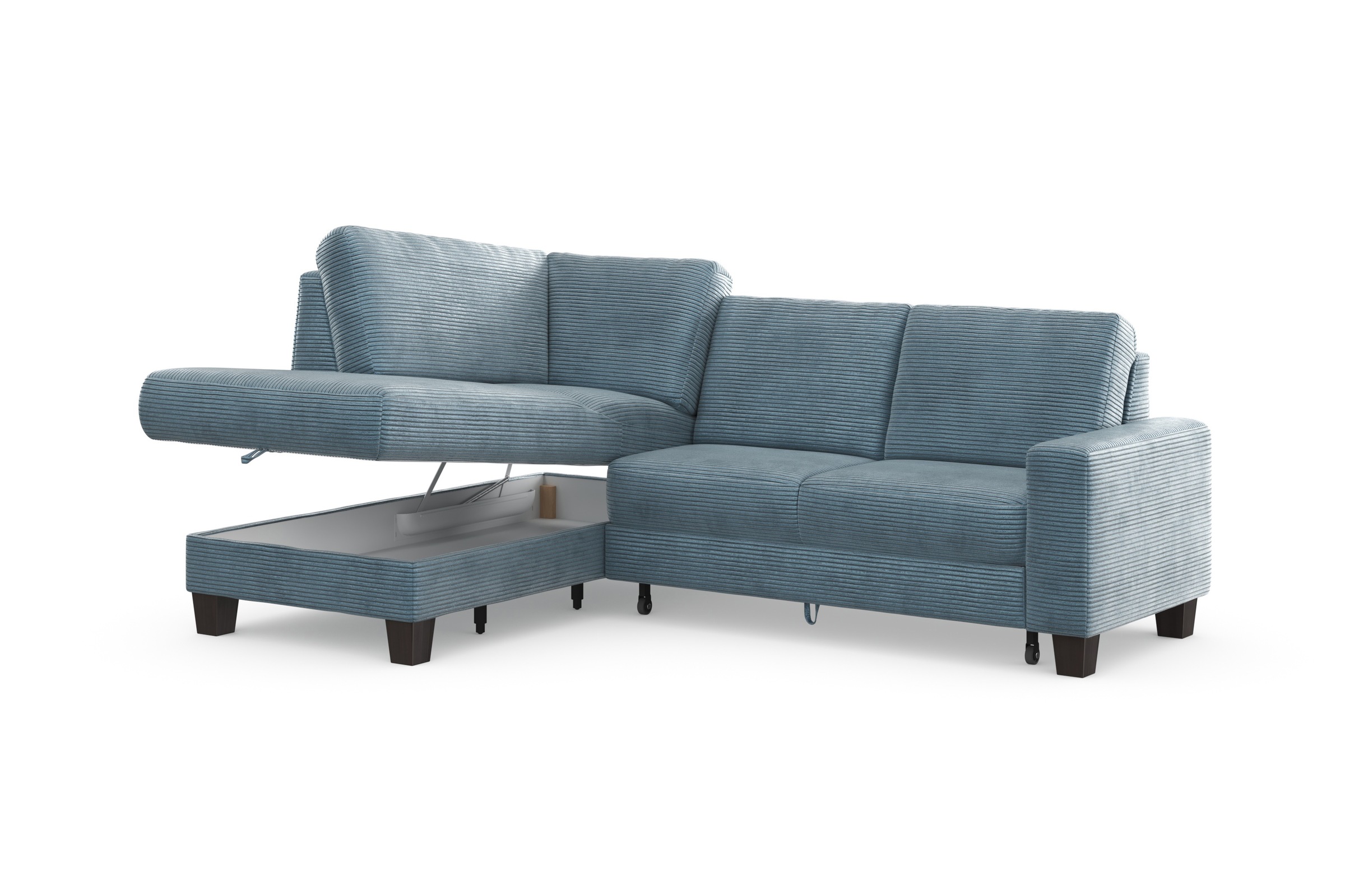 Home affaire Ecksofa »Summer L-Form«, mit Ottomane, mit oder ohne Bettfunktion und Bettkasten, Cord-Bezug