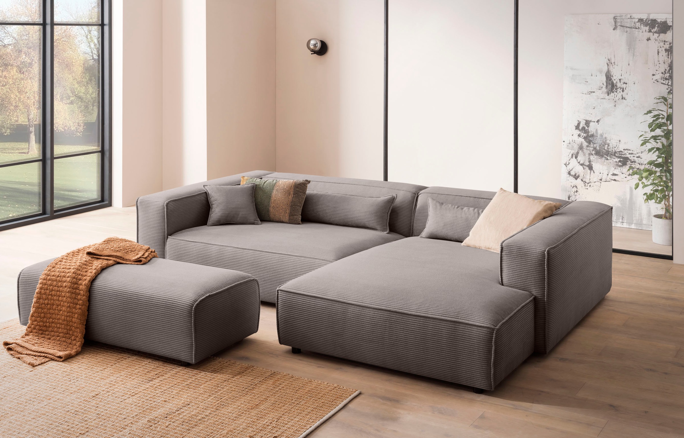LeGer Home by Lena Gercke Ecksofa »PIARA XXL, L-Form, Schlaffunktion, Cord, günstig online kaufen