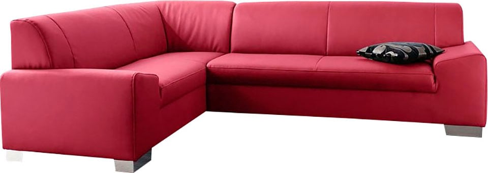 DOMO collection Ecksofa »Alisson, zeitlose Optik, flache Armlehnen, L-Form« günstig online kaufen