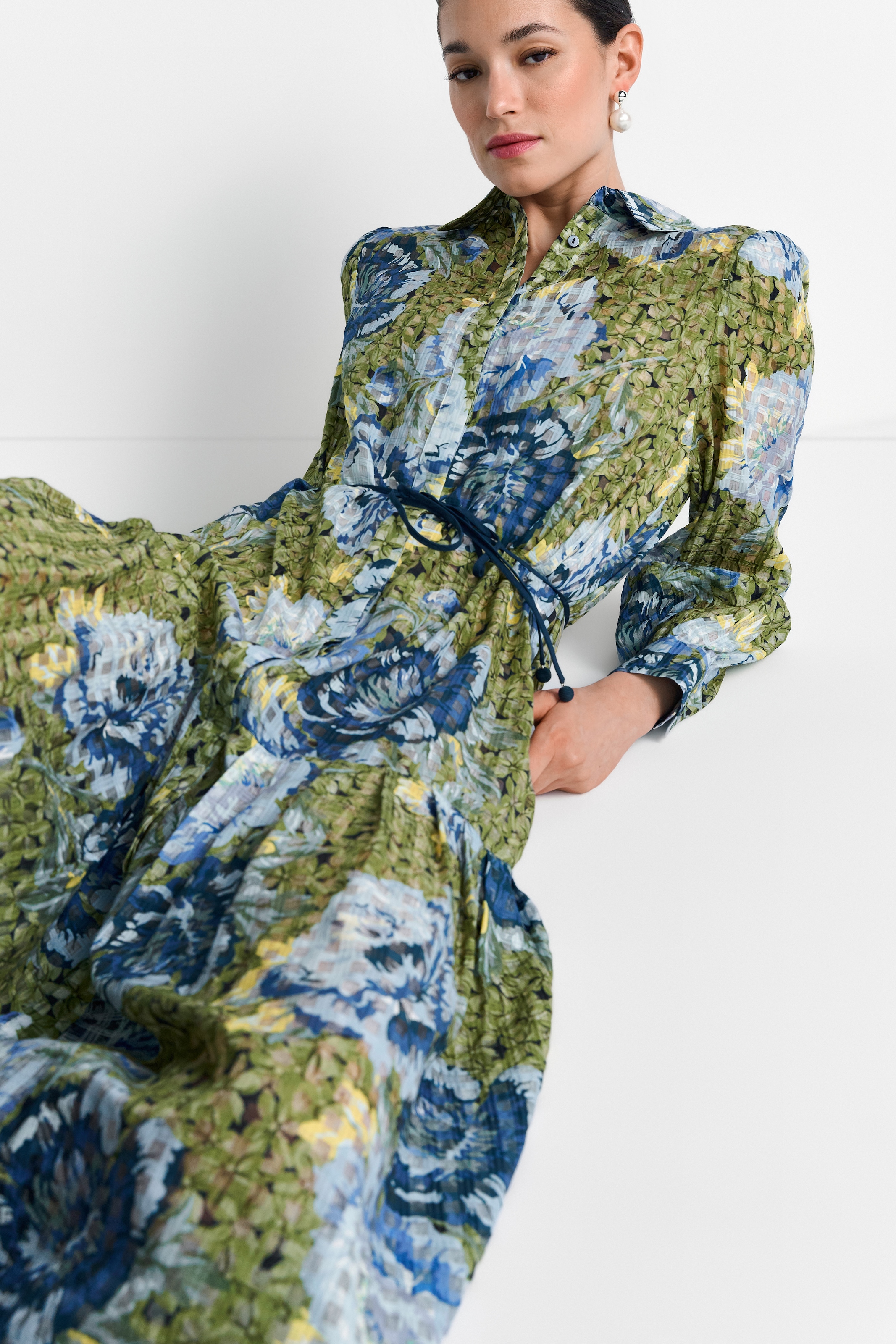 RICHROYAL Midikleid mit Pfingstrosenprint