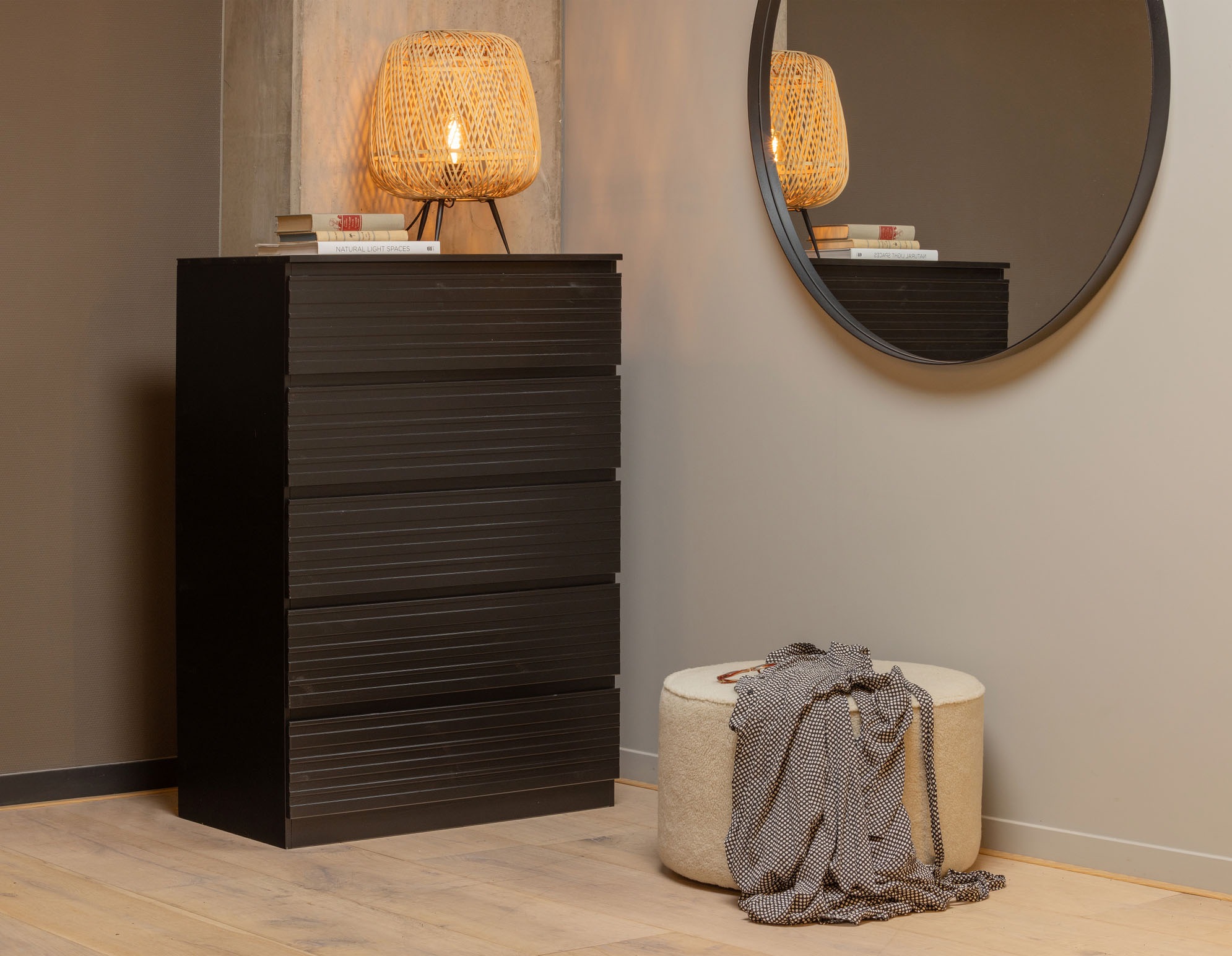 WOOOD Hocker »Sara«, runde Form, vielseitig Einsetzbar, H 36 cm x Ø 60 cm