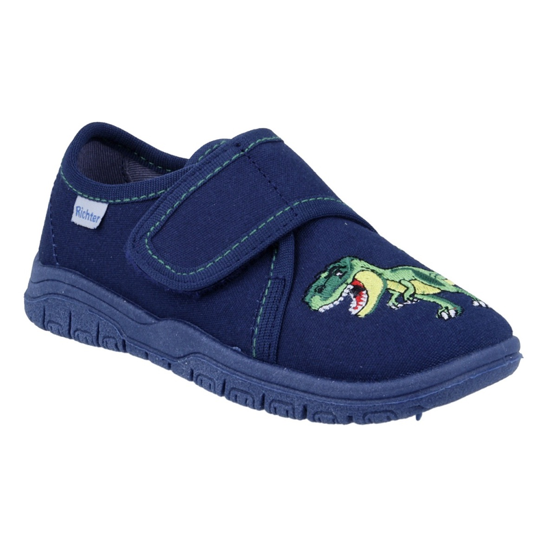 RICHTER Hausschuh »Mailo WMS: Mittel« Dinoschuh mit Klettverschluss, Größenschablone zum Download atlantic StTyrannos Dino 31 31 Bequemer Hausschuh...