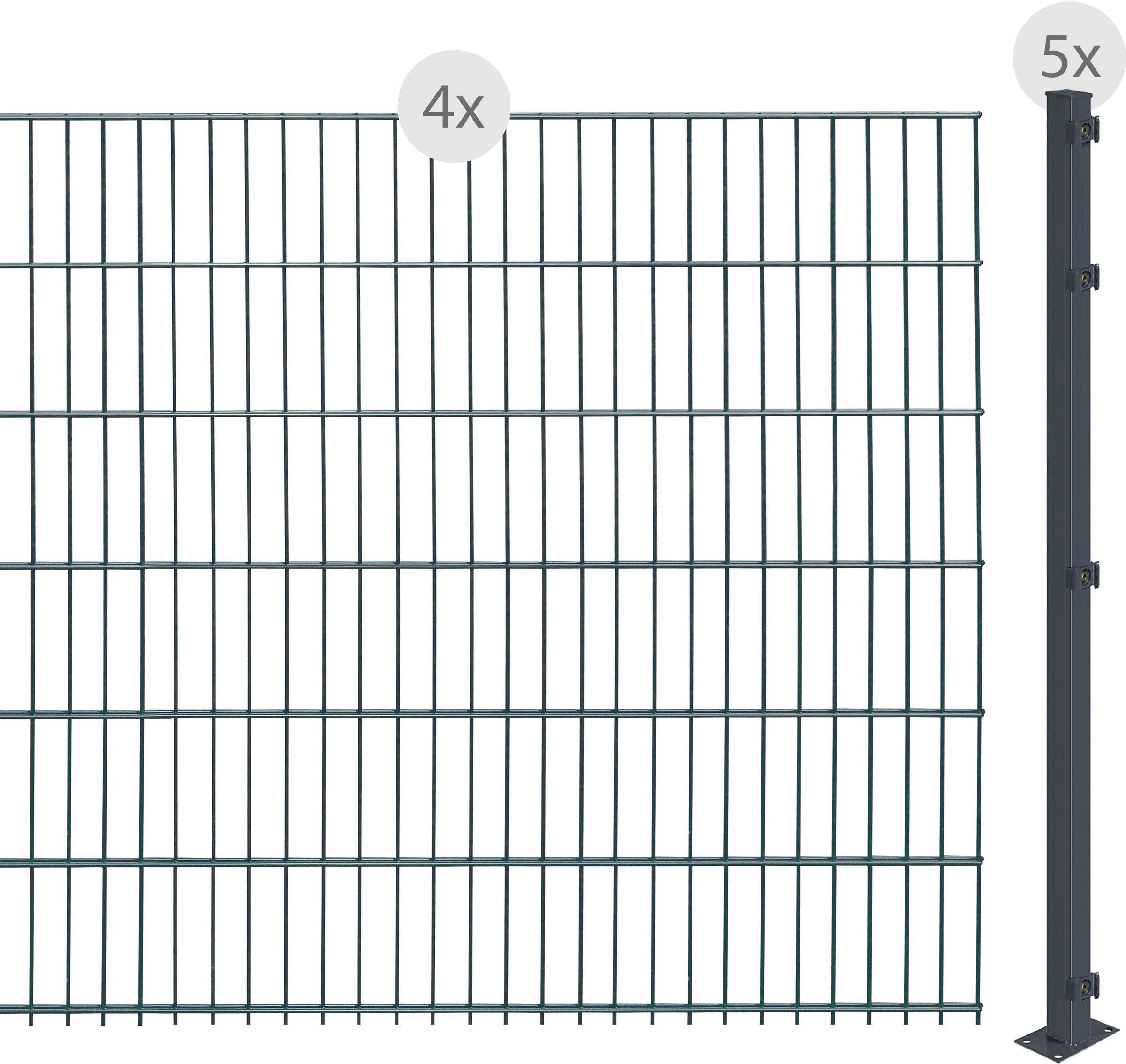 Arvotec Doppelstabmattenzaun, zum Aufschrauben, mit Abdeckschienen, 123 cm, 8 m kaufen