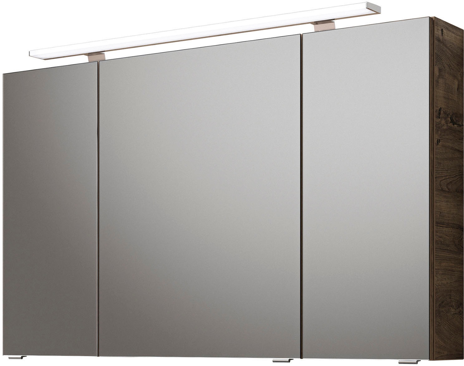 Saphir Badmöbel-Set »Serie 6025 2-teilig Mineralmarmor-Waschtisch mit LED-Spiegelschrank«, (2 St.), Waschplatz 117cm breit, 2 Schubladen, 3 Spiegel-Türen, inkl Türdämpfer