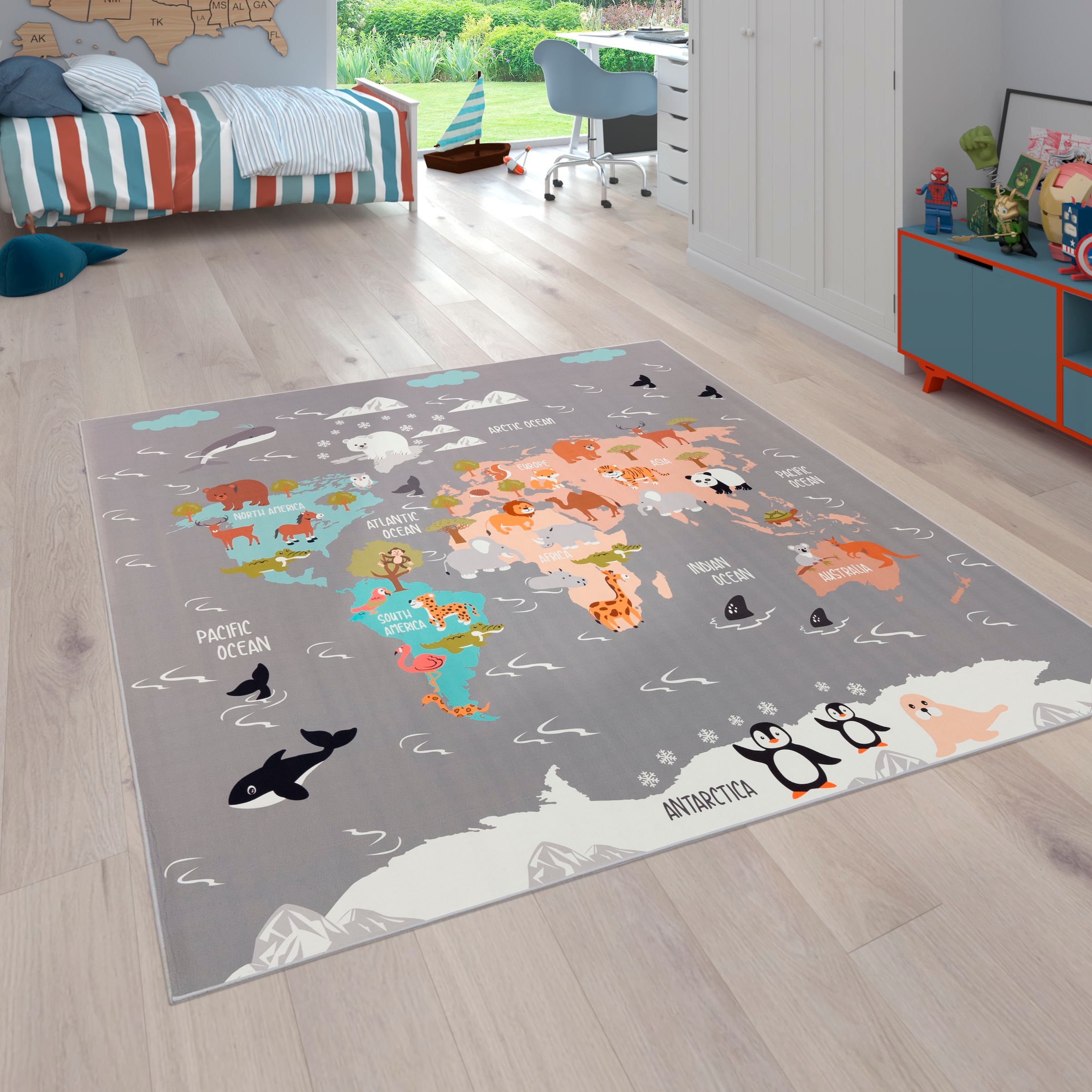 Paco Home Kinderteppich »Bino 581«, rechteckig, 4 mm Höhe, Spielteppich, Mo günstig online kaufen