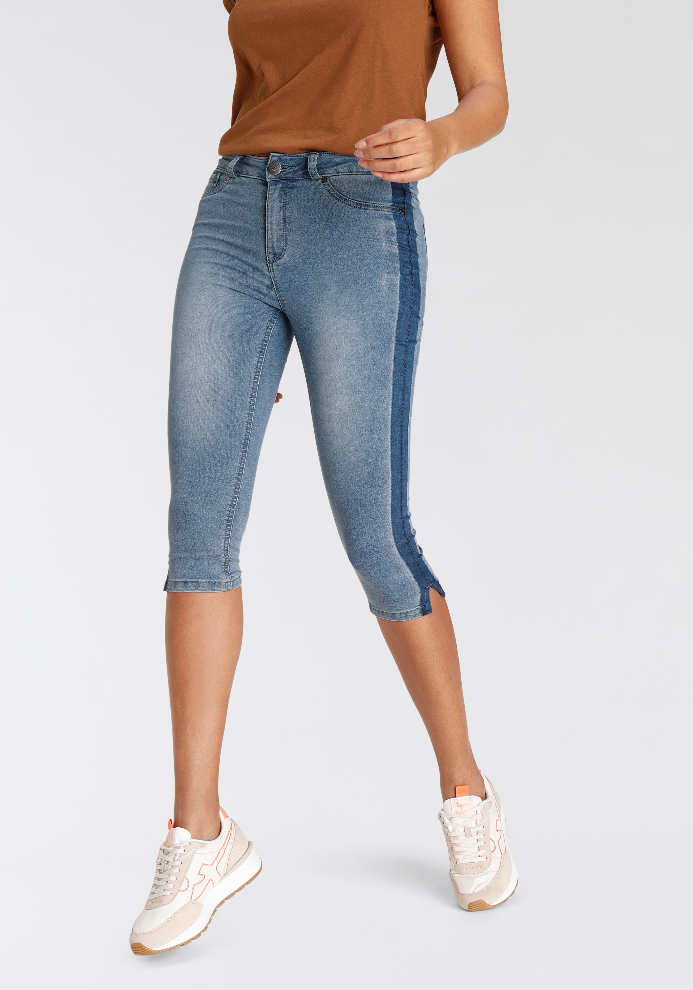 Arizona Caprijeans »Ultra Stretch«, extraenge Passform, knieumspielende Länge, hohe Leibhöhe