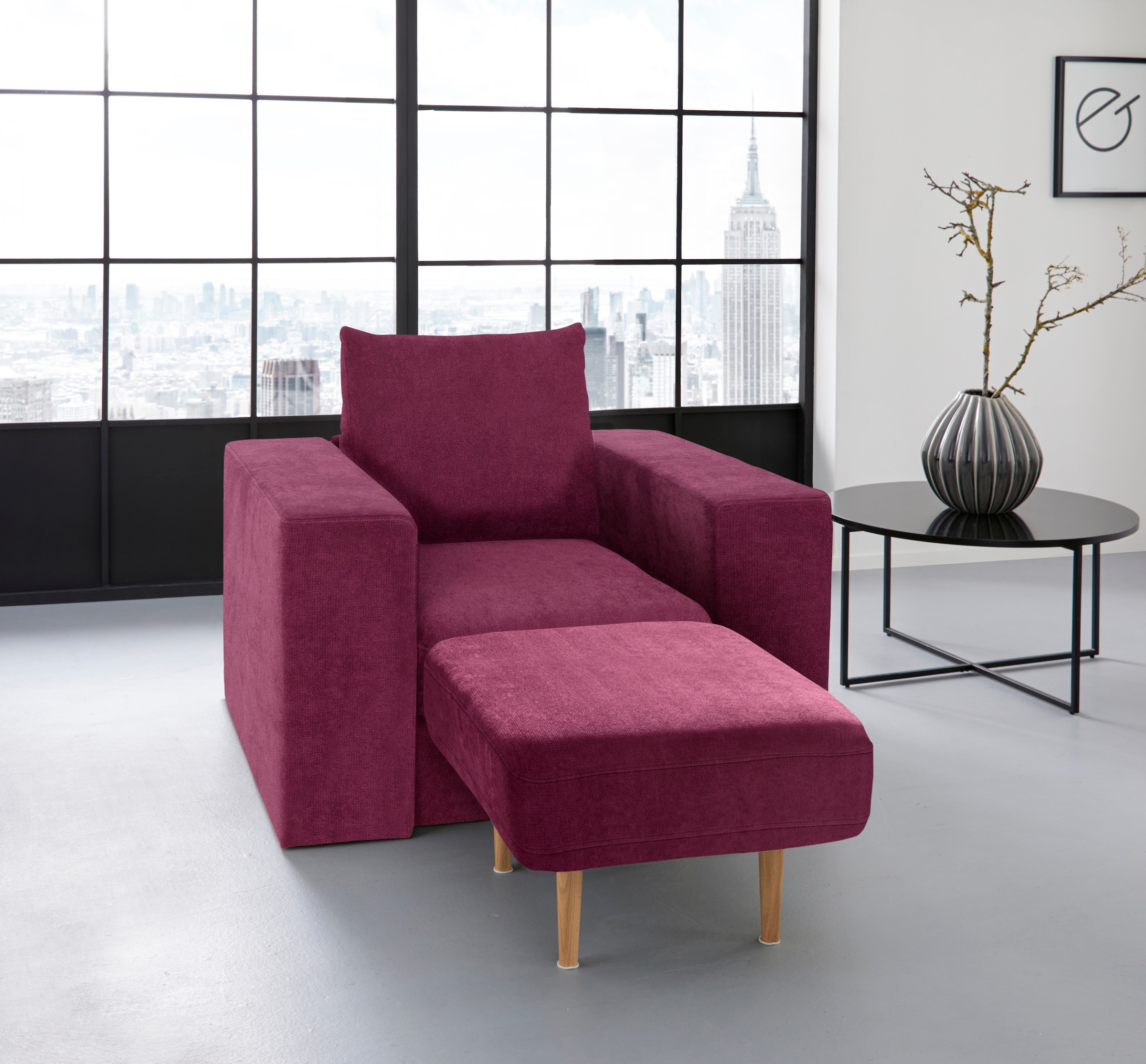 LOOKS by Wolfgang Joop Sessel »Looksv«, Verwandlungssessel: aus Sessel wird Sessel mit Hocker