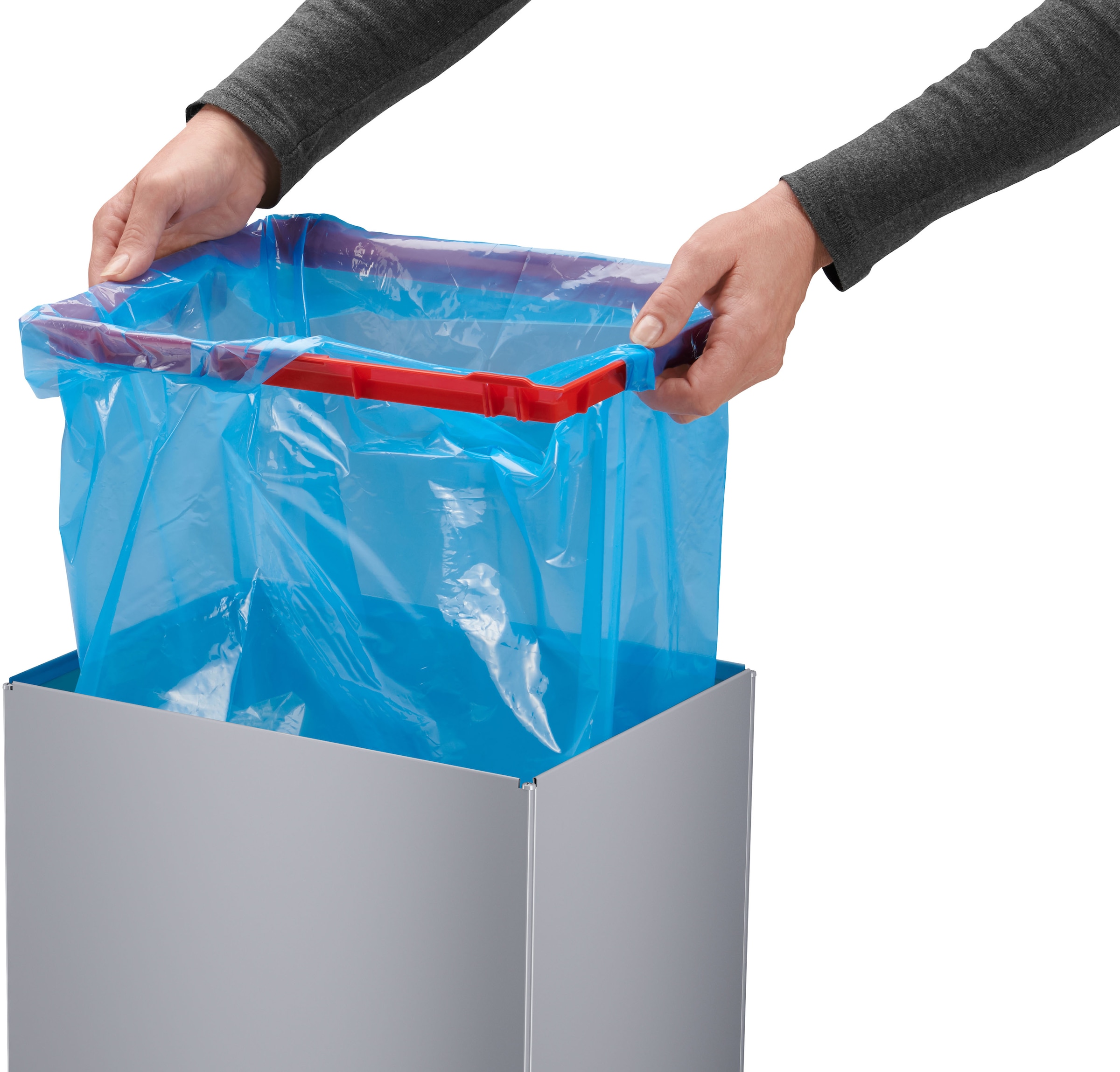 Hailo Mülleimer »Big-Box Swing XL«, 1 Behälter, 52 l, Stahlblech o. Edelstahl, mit selbstschließendem Schwingdeckel