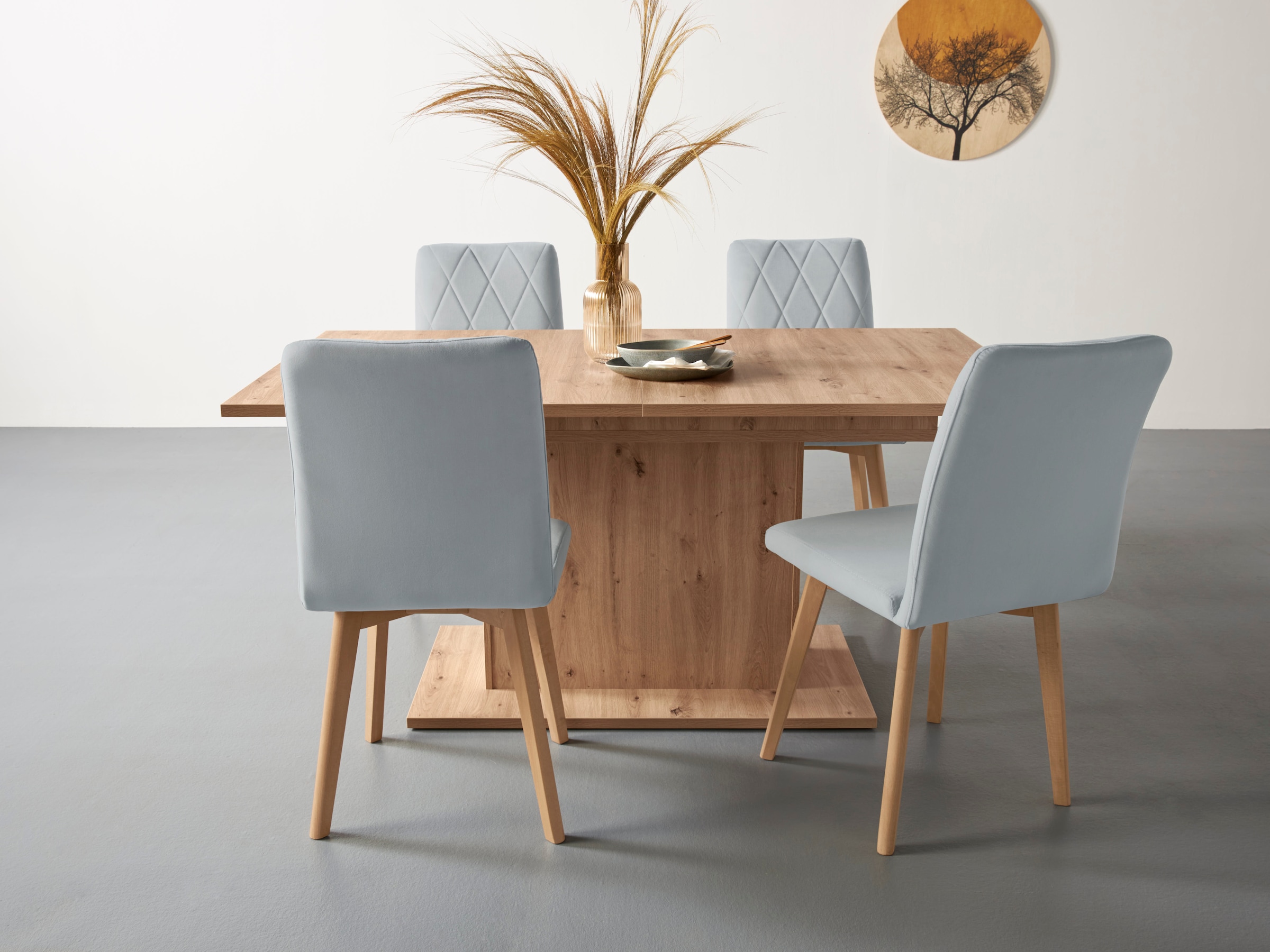 Home affaire 4-Fußstuhl »Brest«, (Set), 2 St., Microfaser, Sitz und Rücken günstig online kaufen