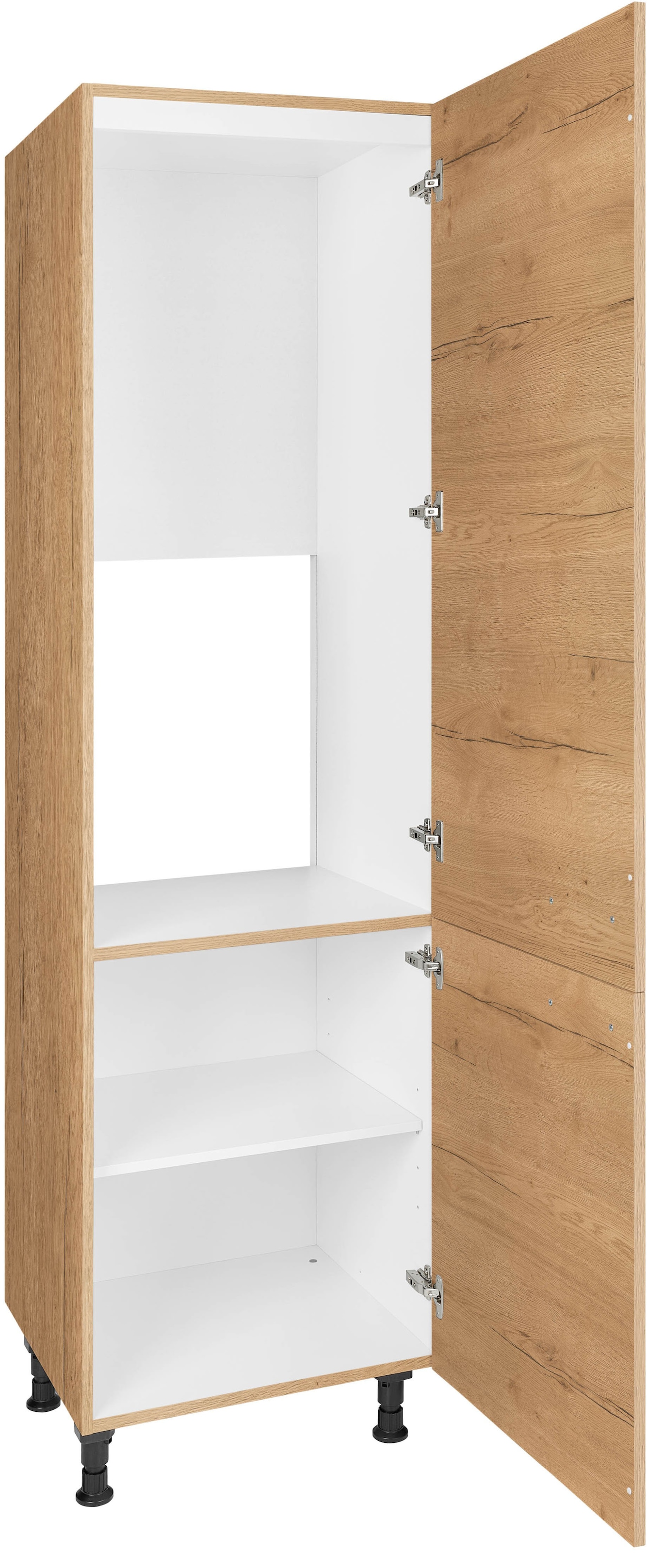 nobilia® Kühlumbauschrank »"Structura", mit zwei Türen und zusätzlichem Einlegeboden,« vormontiert, Ausrichtung wählbar, Breite/Höhe: 60/216,6 cm