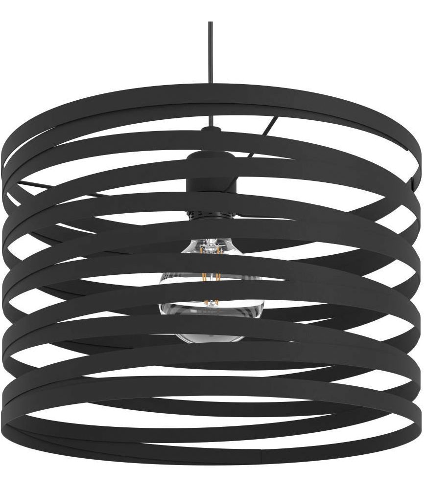 EGLO Hängeleuchte »CREMELLA Pendellampe, Stahl, IP20, E27, Esszimmerlampe, Vintage, Lampe«, 1 flammig, Leuchtmittel E27 | ohne Leuchtmittel, Hängeleuchte, H110 x Ø37 cm, schwarz, 1X40W exkl.