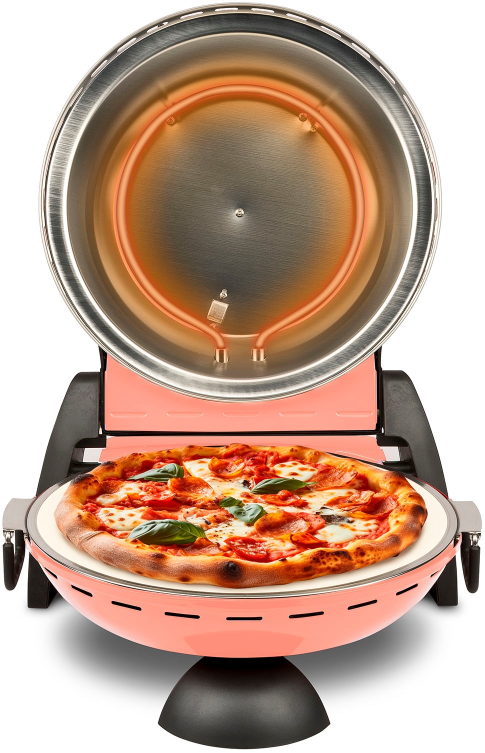 G3Ferrari Pizzaofen »G3Ferrari Delizia G1017715 coral passion - Special Edition«, bis 400°C mit feuerfestem Wende-Pizzastein