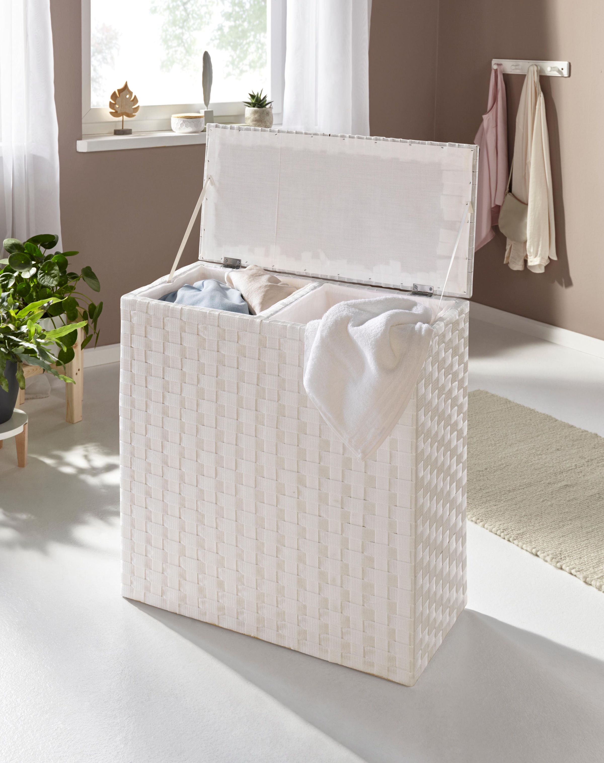 locker Wäschesortierer, Nylon geflochten, Höhe 64 cm