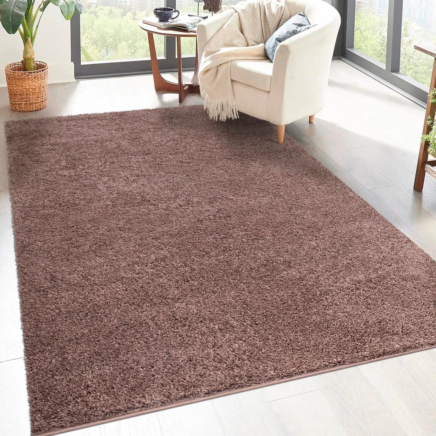 Carpet City Hochflor-Teppich »City Shaggy«, rechteckig, Robuster Langflor Teppich uni, besonders flauschig weich