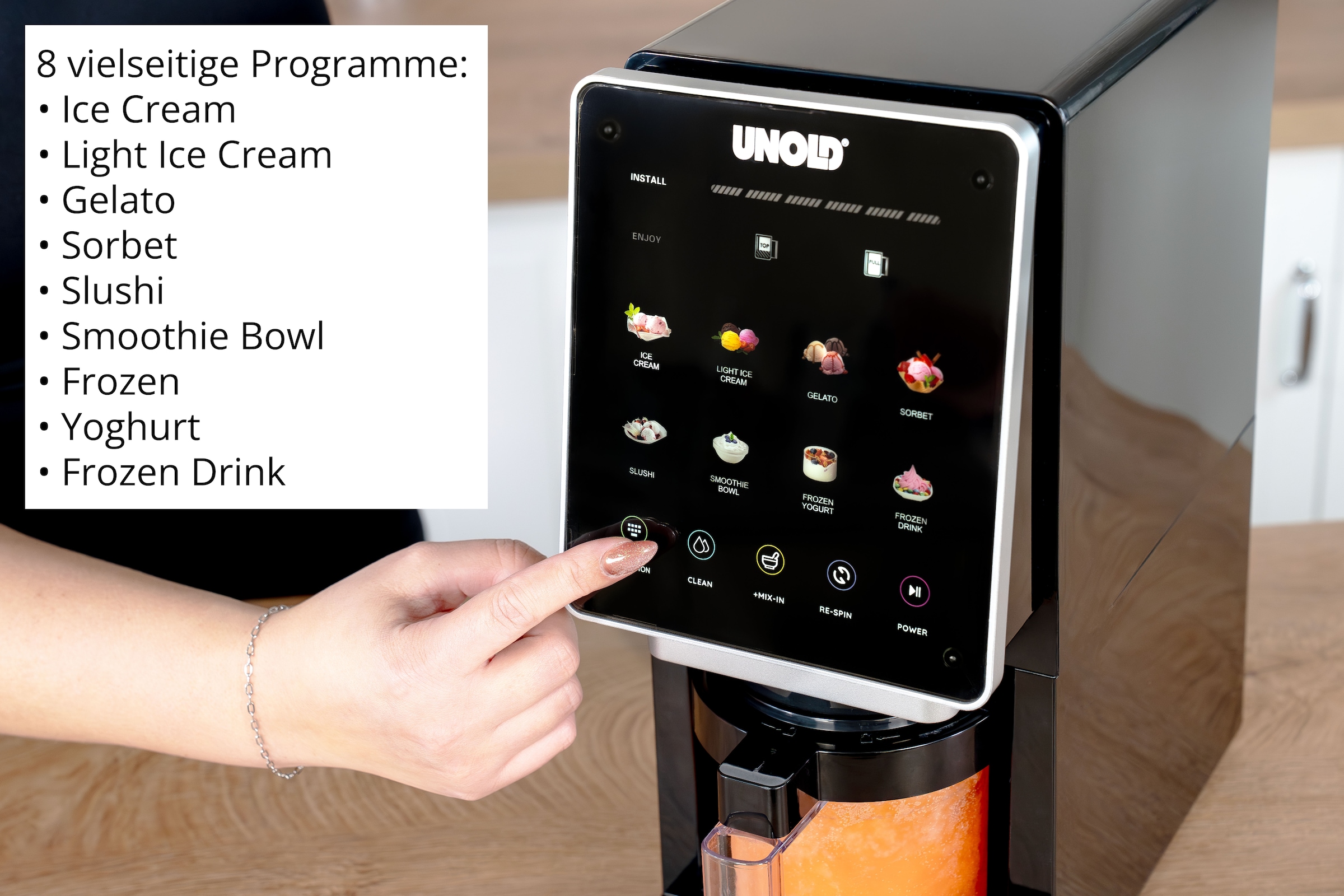 Unold Eismaschine »Cream-Dream, 8 vielseitige Programme« 800 W Inkl. 3 x 500 ml Behälter