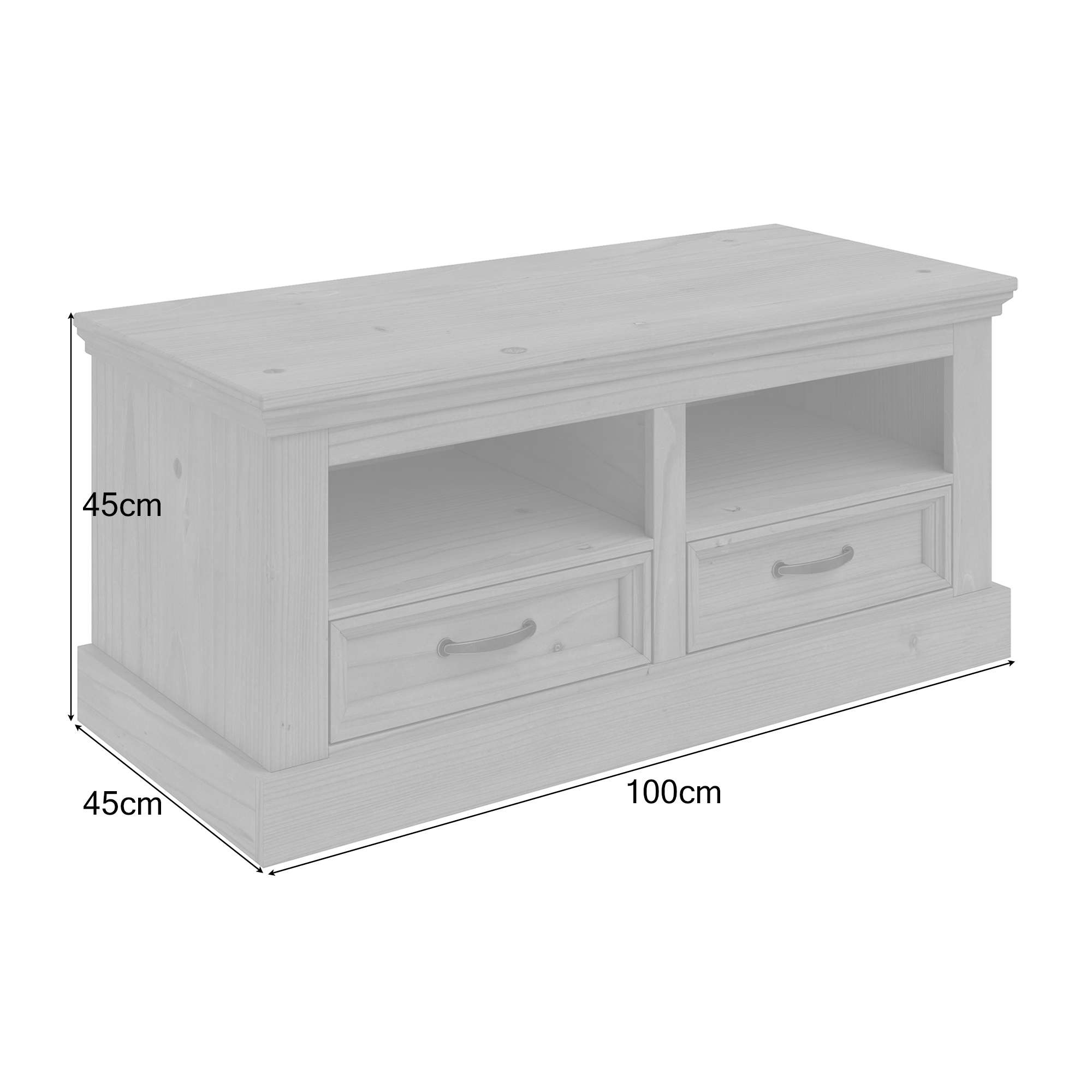Home affaire Bank »Selma«, mit Stauraum und 2 Schubkästen, Breite 100 cm