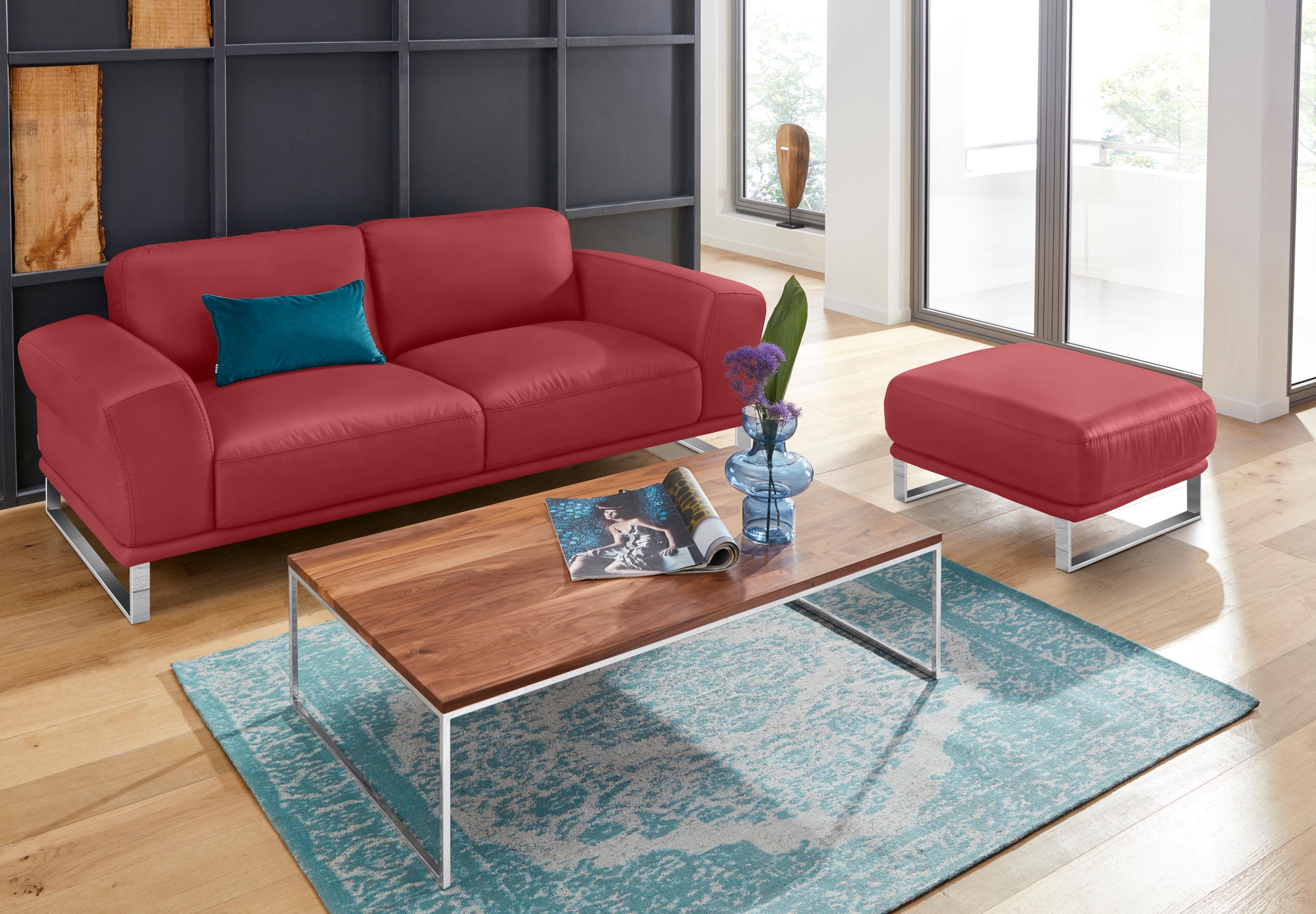 W.SCHILLIG 2,5-Sitzer »montanaa« mit Metallkufen in Chrom glänzend, Breite 212 cm