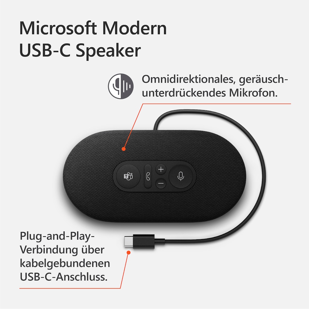 Microsoft Lautsprecher »Modern USB-C Speaker USB Port«