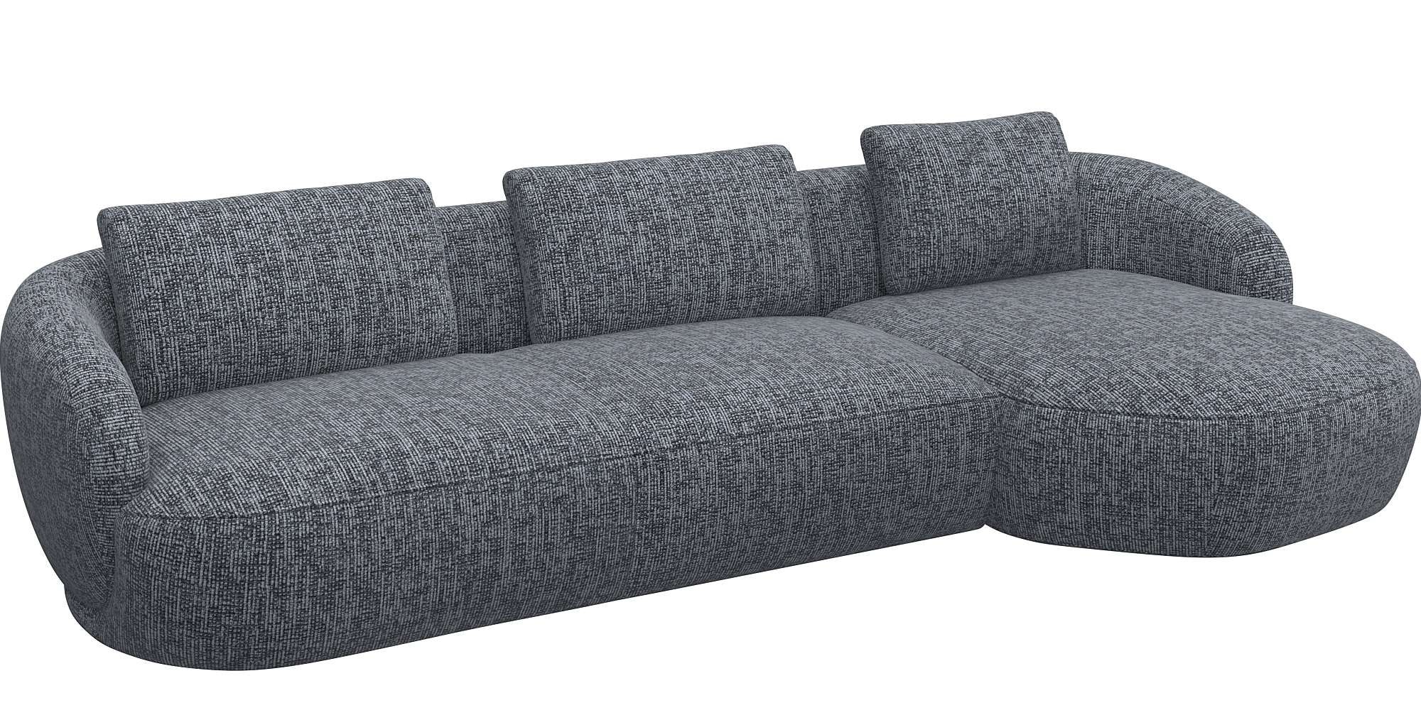 FLEXLUX Wohnlandschaft »Torino, rund, L-Form, Sofa-Ecke mit Recamiere, Long günstig online kaufen